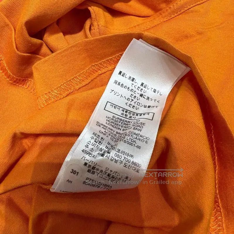 Burberry Burberry Orange Cotton T-Shirt for Women. Size M / US 6-8 / IT 42-44 - 6 Thumbnail