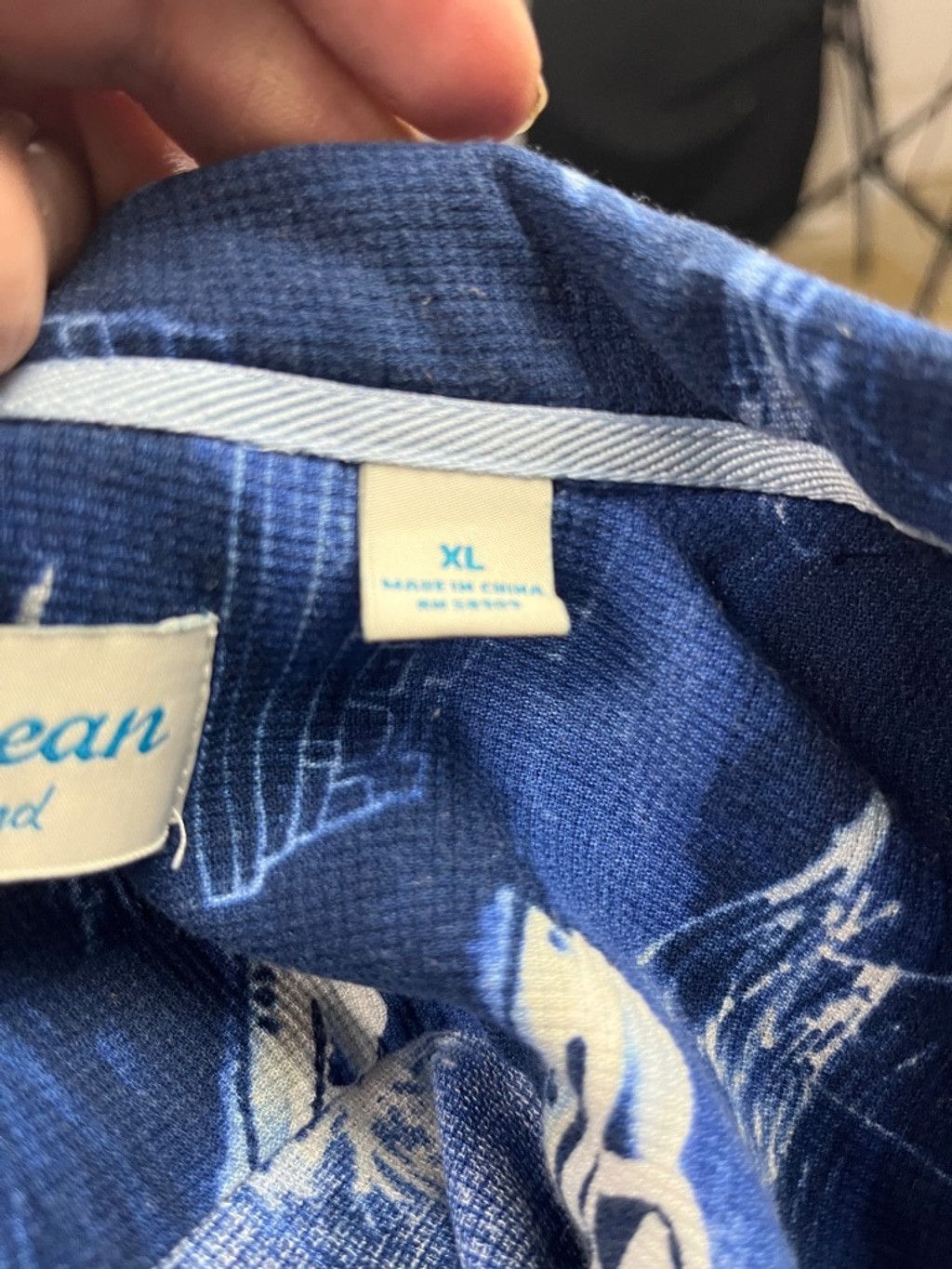 Caribbean Men's Caribbean Silk Blend Button Down Shirt XL Blue Boat Size US XL / EU 56 / 4 - 5 Thumbnail