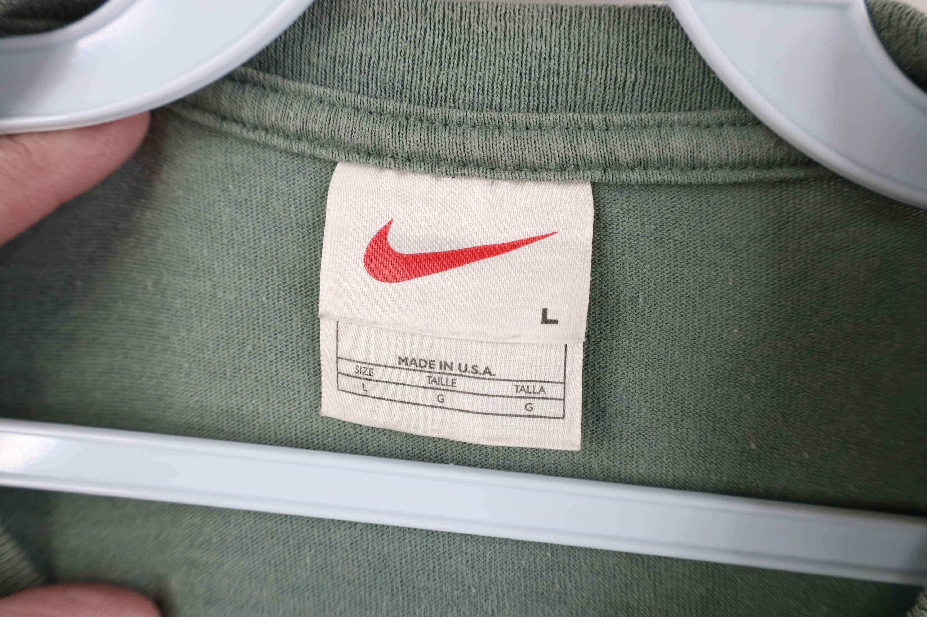 Nike Vintage 90s Nike Scott Mini Swoosh T-Shirt Light Green USA Size US L / EU 52-54 / 3 - 7 Thumbnail