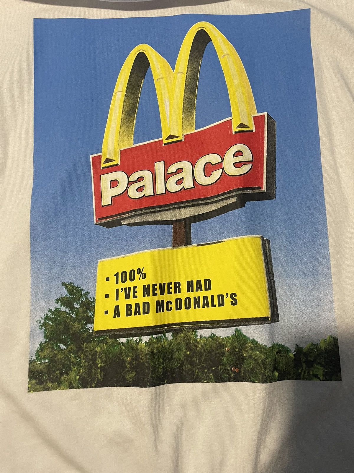 Palace Palace X Mcdonalds sign T-shirt | Grailed
