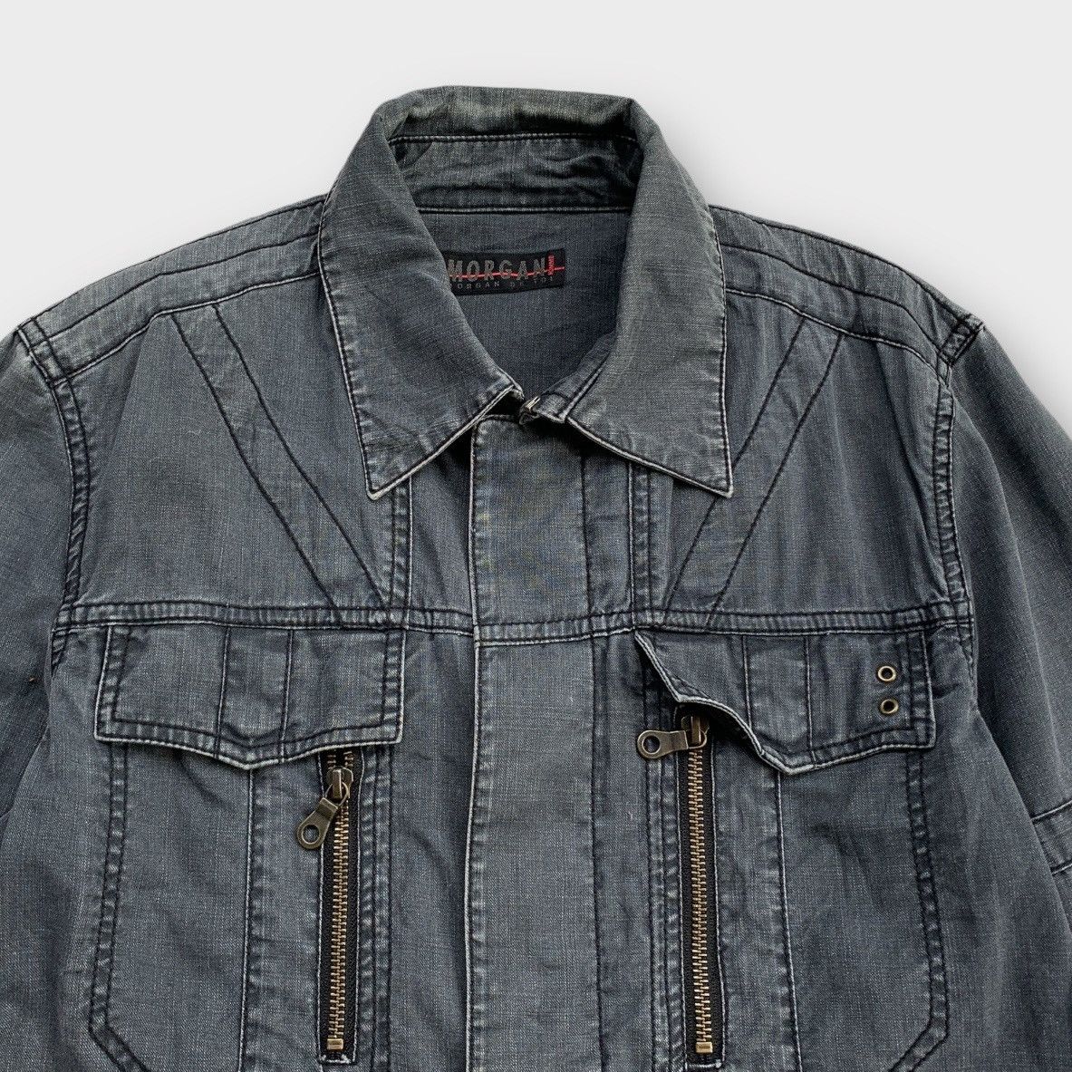 Morgan Homme × Other Morgan Homme Denim MultiPocket Utility Zipper Jacket Size M / US 6-8 / IT 42-44 - 4 Thumbnail