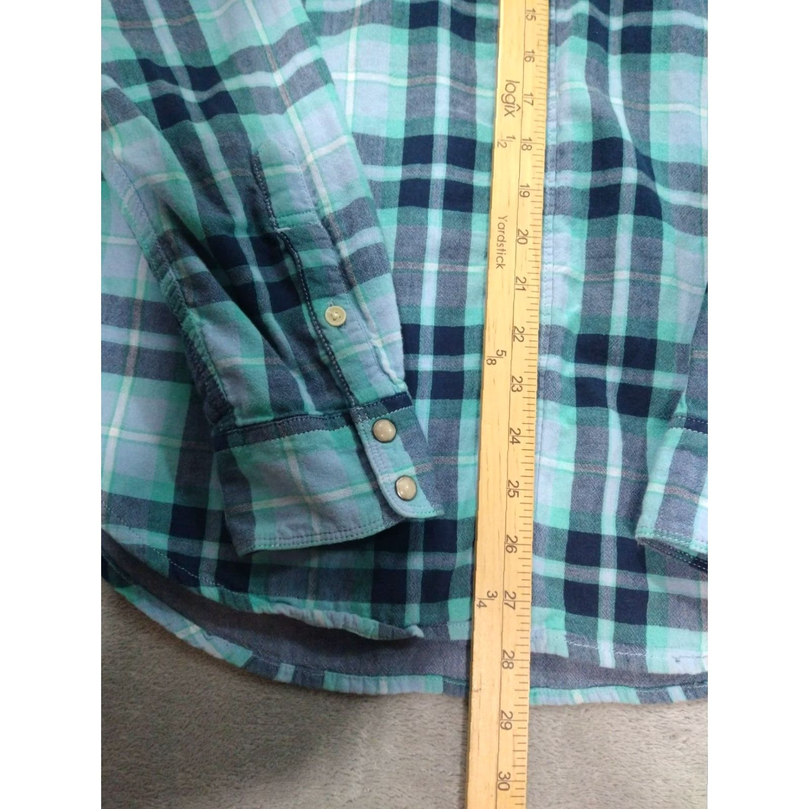 Lucky Brand Lucky Brand Shirt Mens Medium Blue Plaid Flannel Pearl Snap Long Sleeve Cotton Size US M / EU 48-50 / 2 - 4 Thumbnail