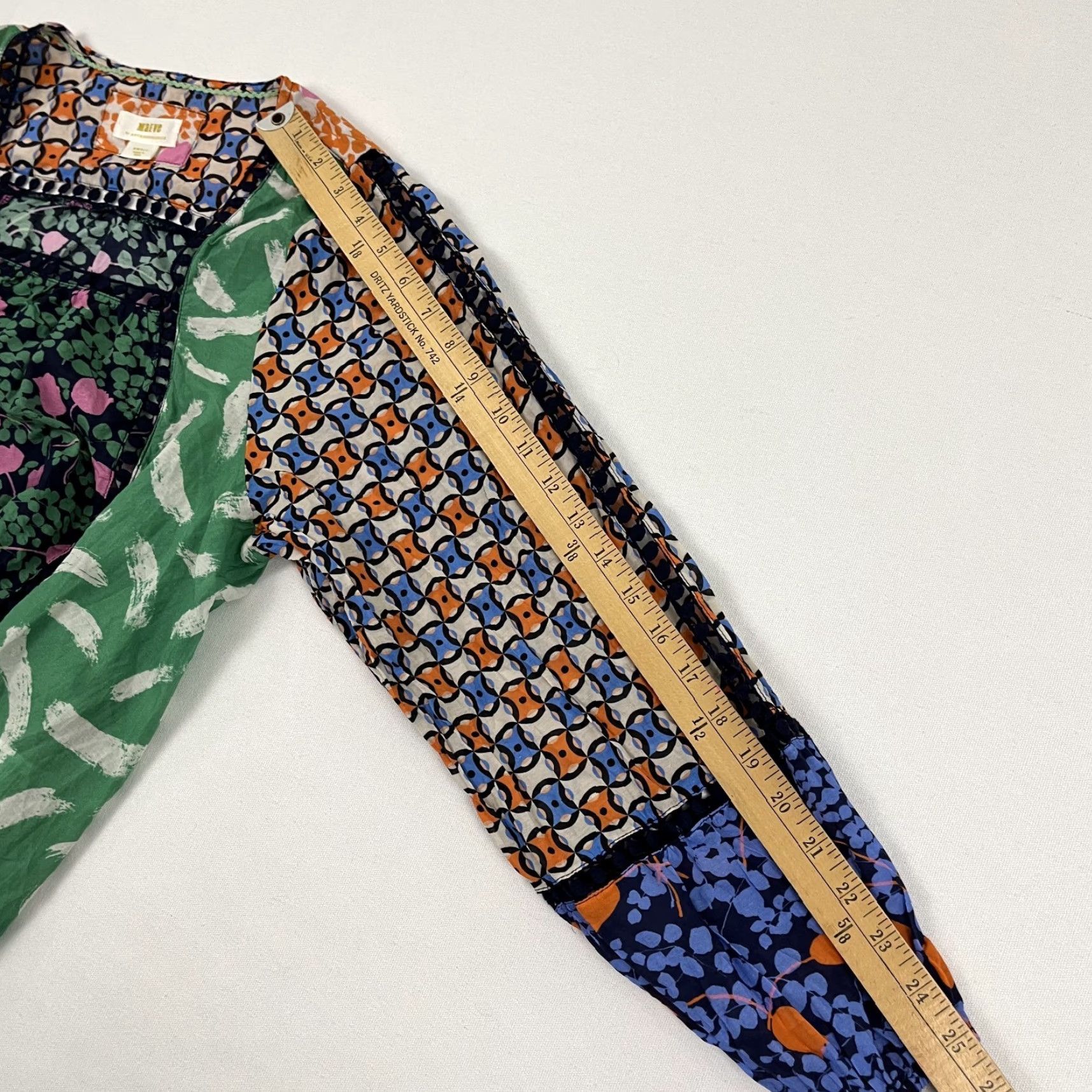 Vintage Maeve by Anthropologie Blouse Womens Small Floral Boho Patchwork Artsy Peasant Size S / US 4 / IT 40 - 5 Thumbnail