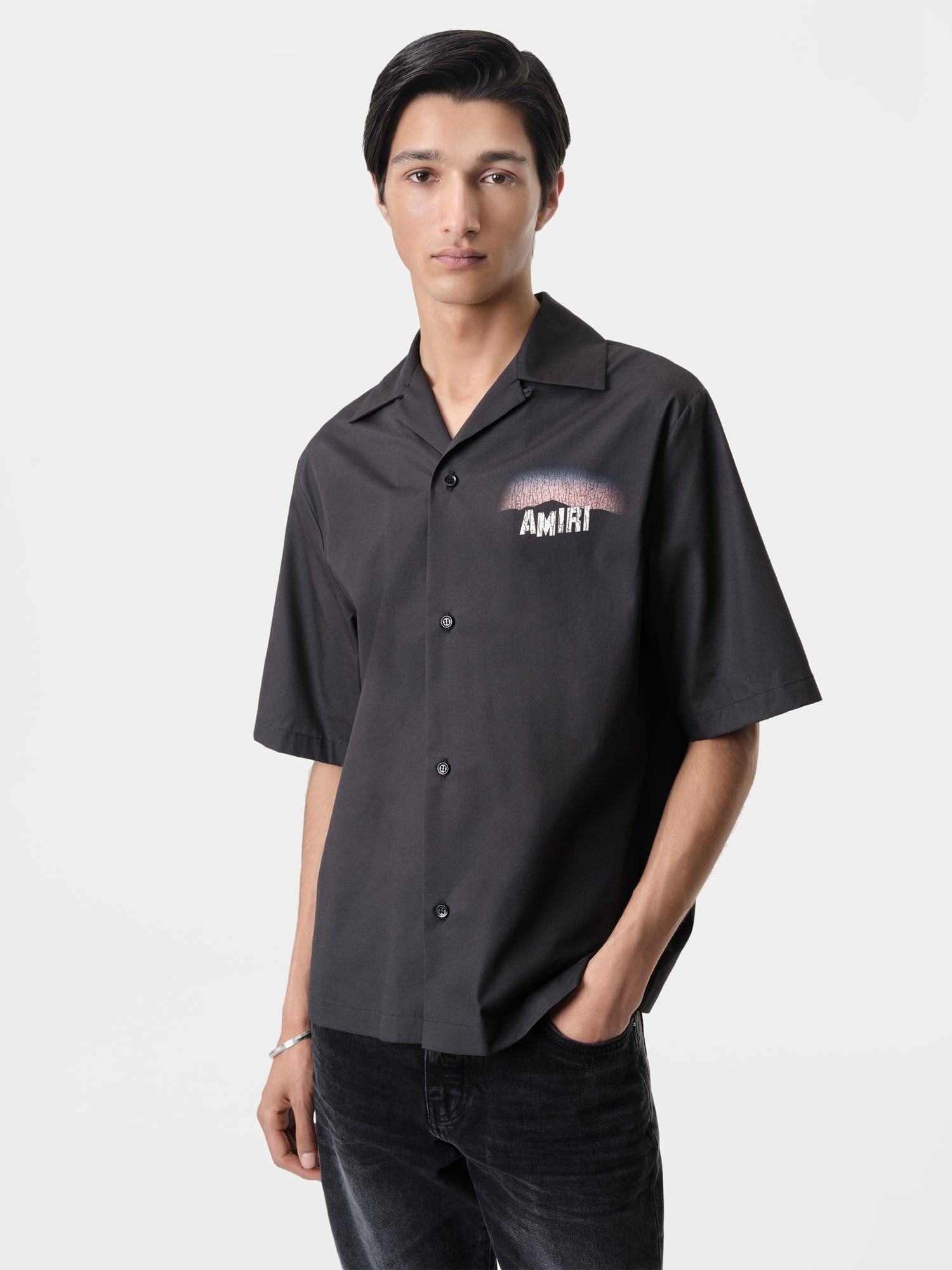 Amiri o1orln1025 Hollywood Lights Camp Shirt in Black Size US L / EU 52-54 / 3 - 3 Thumbnail