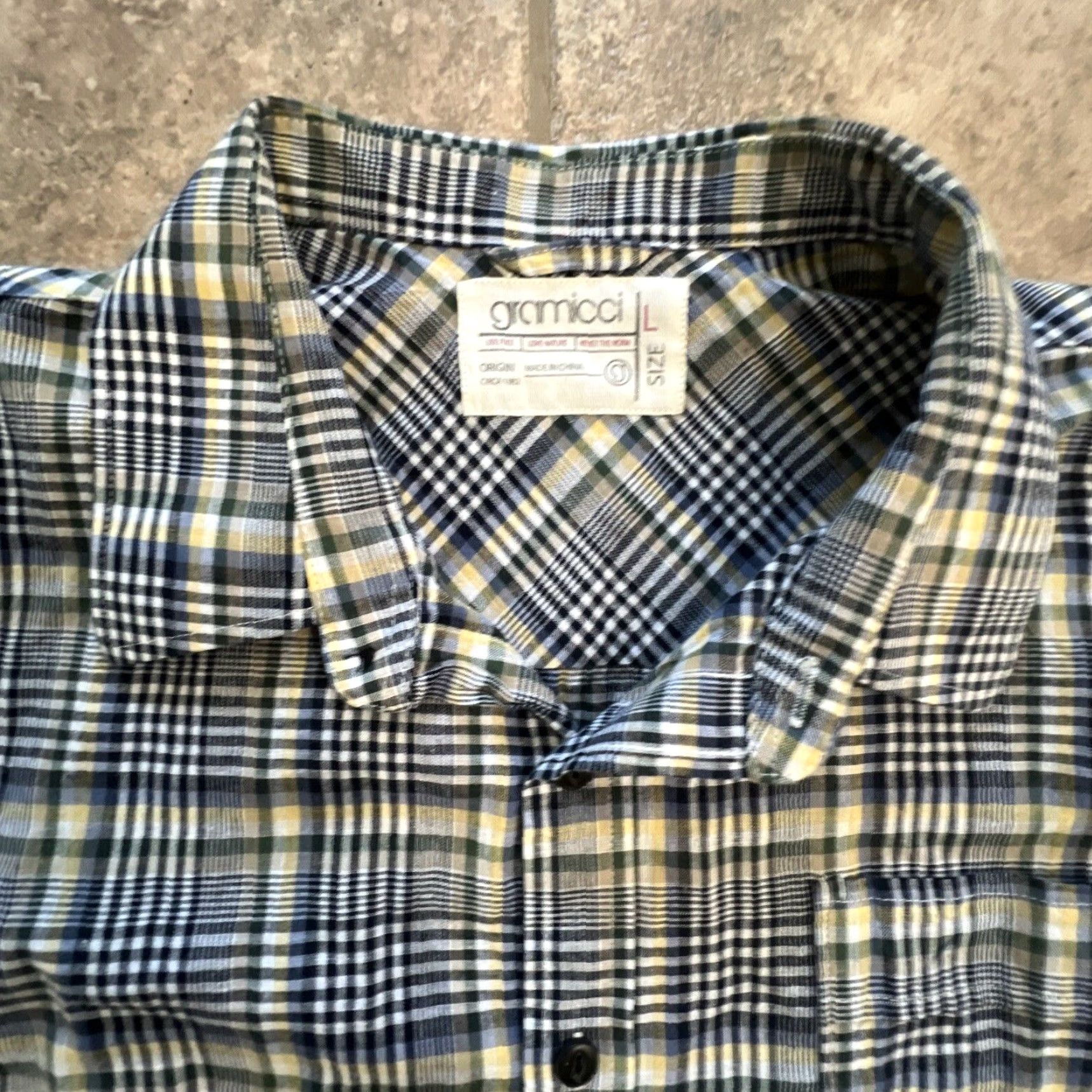Gramicci Gramicci Plaid Button-Up Shirt Mens Large Gray Size US L / EU 52-54 / 3 - 2 Thumbnail