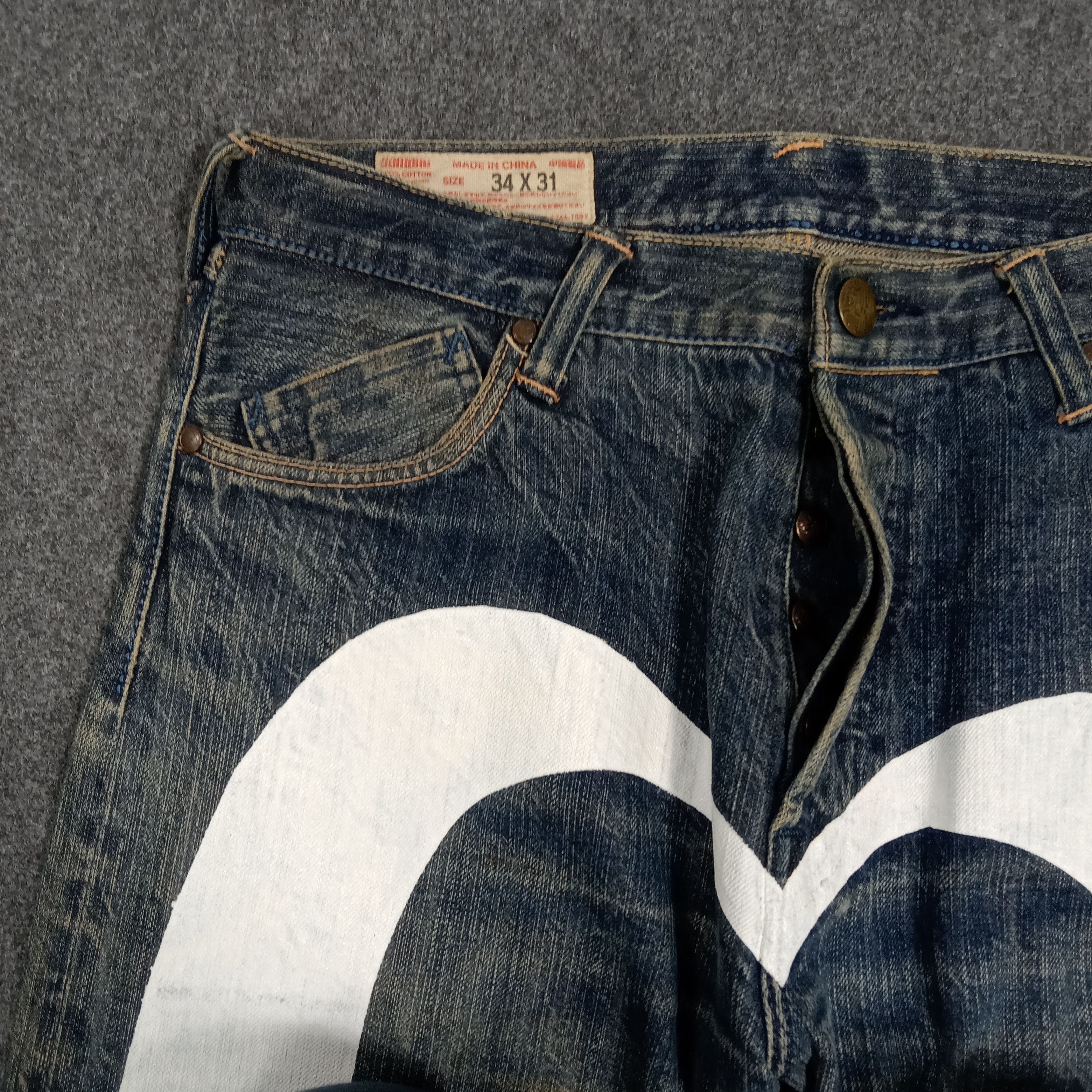 Evisu Evisu Japanese Selvedge Daicock Custom Denim Jeans C272N30 Size US 33 - 3 Thumbnail