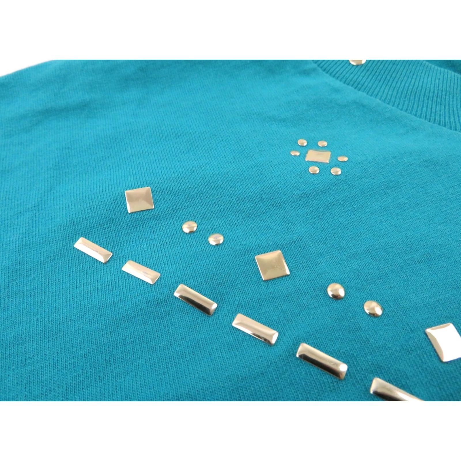 Vintage VINTAGE Embellished Beaded 3D T Shirt Mens XL Blue Geometric 90s 80s Band Concert Screen Stars Hanes Size US XL / EU 56 / 4 - 4 Thumbnail