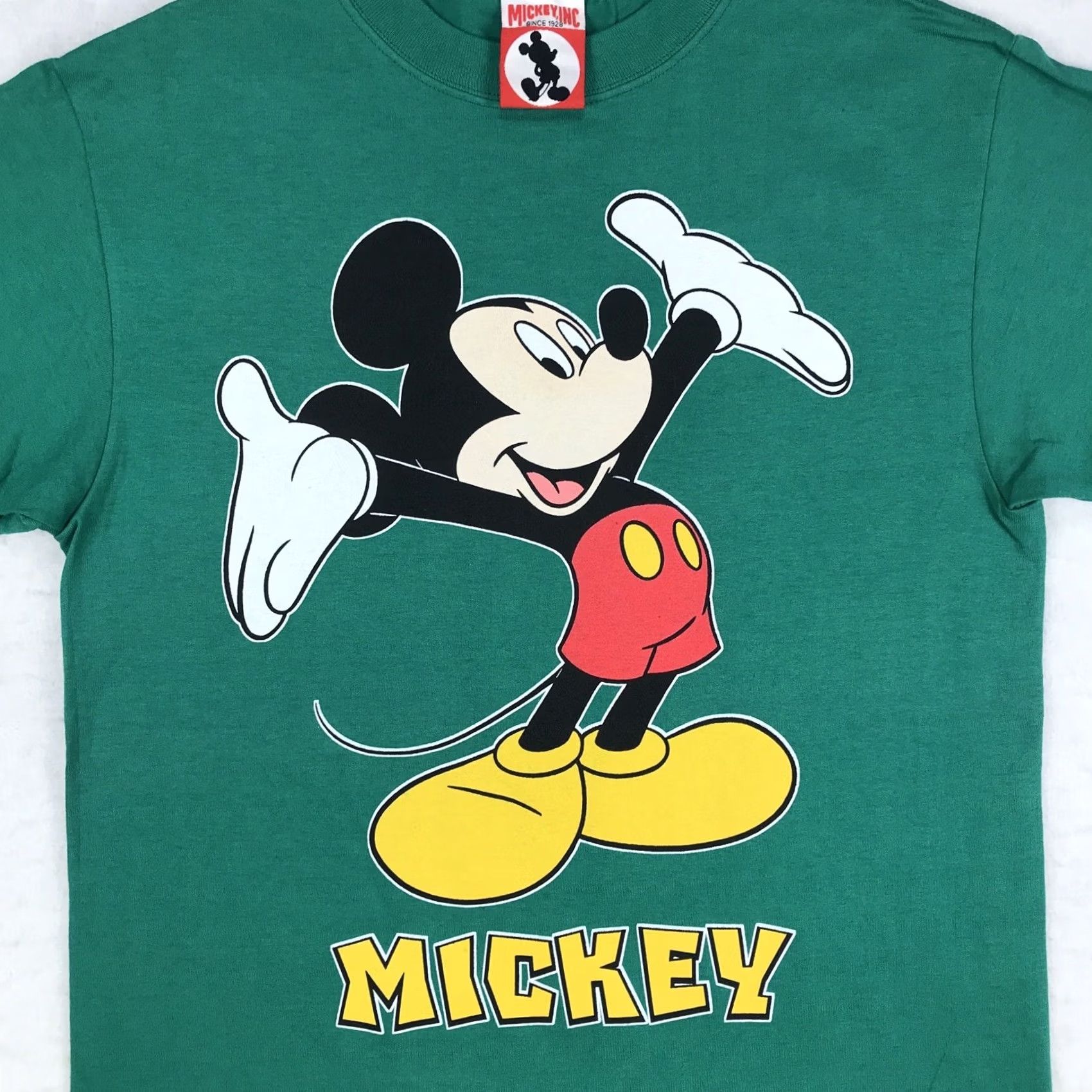 Disney NOS vintage 90s MICKEY MOUSE Walt Disney World T-Shirt SMALL/MEDIUM Green Men Short Sleeve Cotton Regular Size US S / EU 44-46 / 1 - 2 Thumbnail