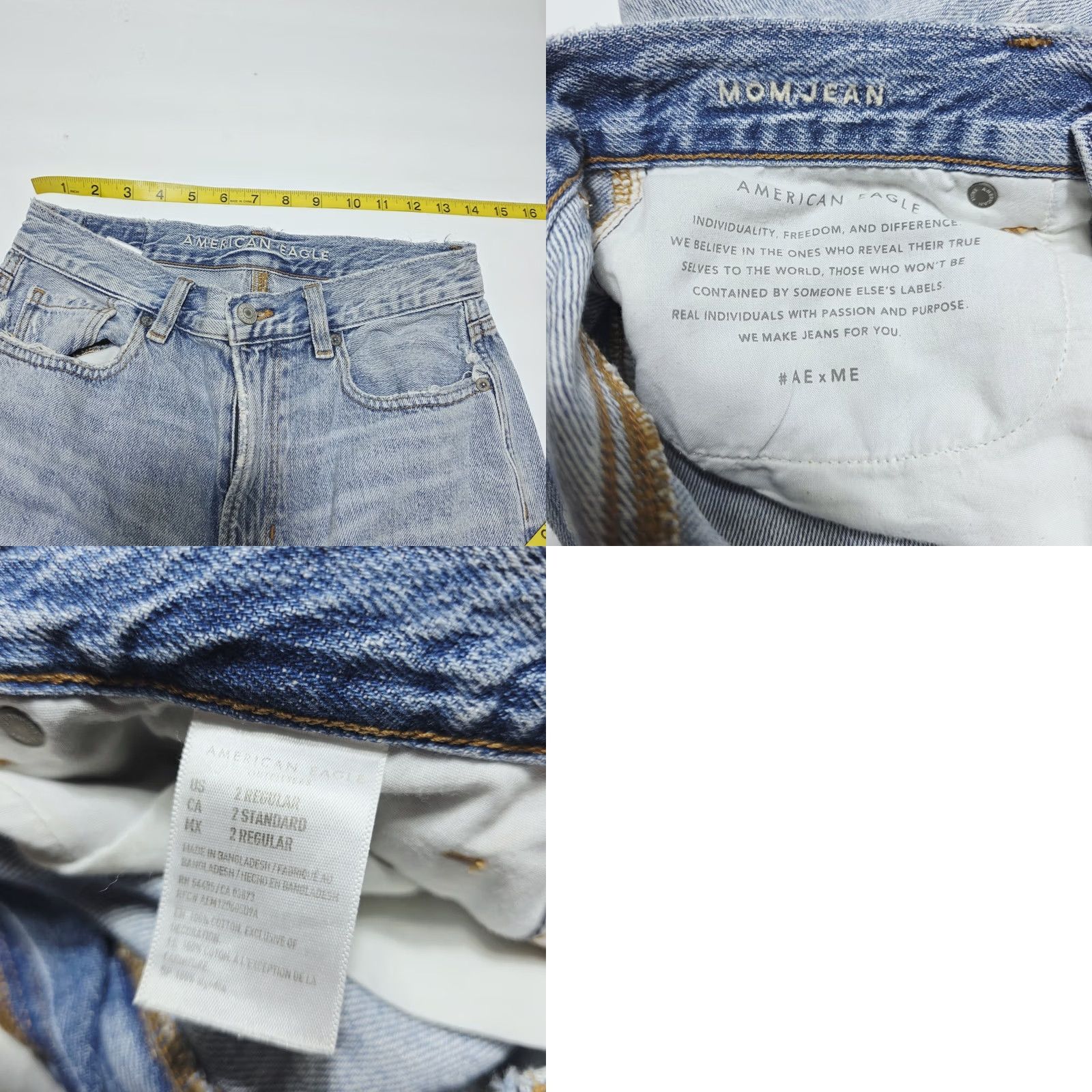 American Eagle Outfitters VINTAGE American Eagle Jeans Distressed Mom Jeans Women’s Size 2 Blue Stretch Size 26" / US 2 / IT 38 - 8 Thumbnail