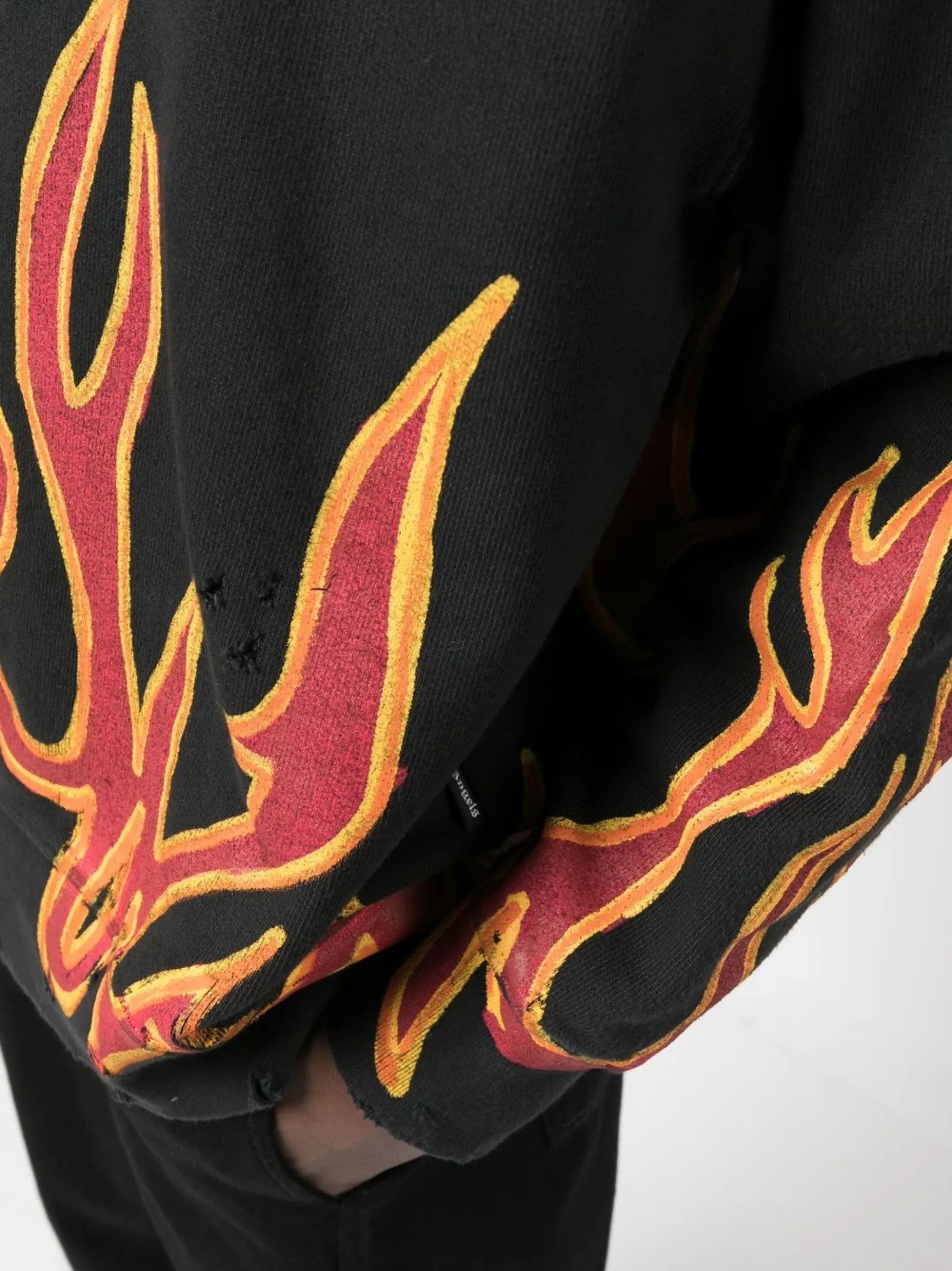 Palm Angels o1gr1nt0425 Gd Graffiti Flames Crewneck Sweatshirt in Black Size US XS / EU 42 / 0 - 4 Thumbnail