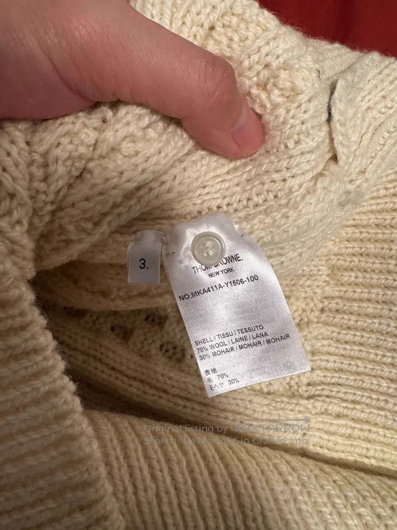 Thom Browne Thom Browne Beige Wool Sweater Size US L / EU 52-54 / 3 - 4 Thumbnail
