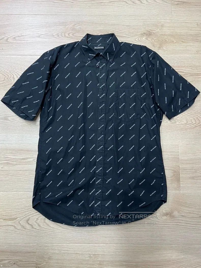 Balenciaga Logo Print Short Sleeve Shirt.