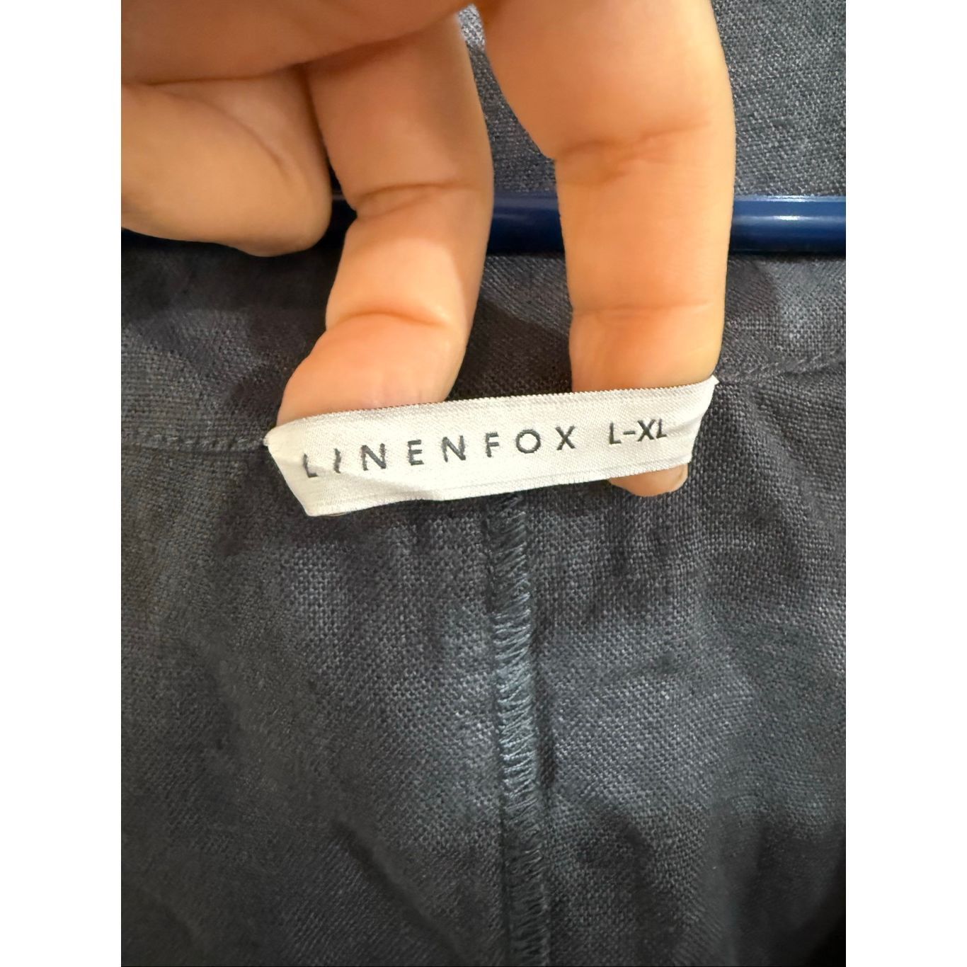Linea Linenfox charcoal grey linen open front vest cardigan pocket Size L / US 10 / IT 46 - 3 Thumbnail
