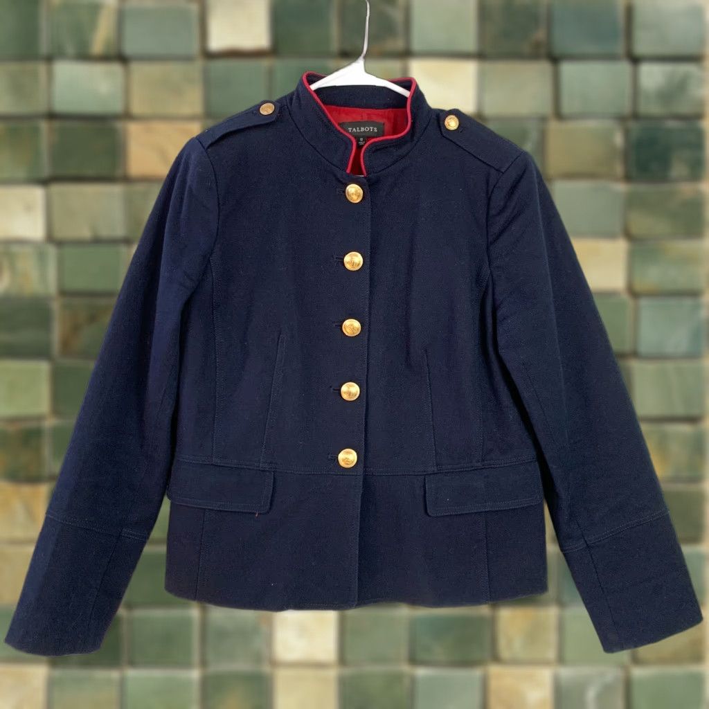 Talbots Talbots Navy Gold Button Nautical Twill Blazer Womens 12 Blazer Nautical Classic Preppy Navy Gold Button Three-Button Blazer Womens 12 Mens Girls Size XL / US 12-14 / IT 48-50 - 1 Thumbnail