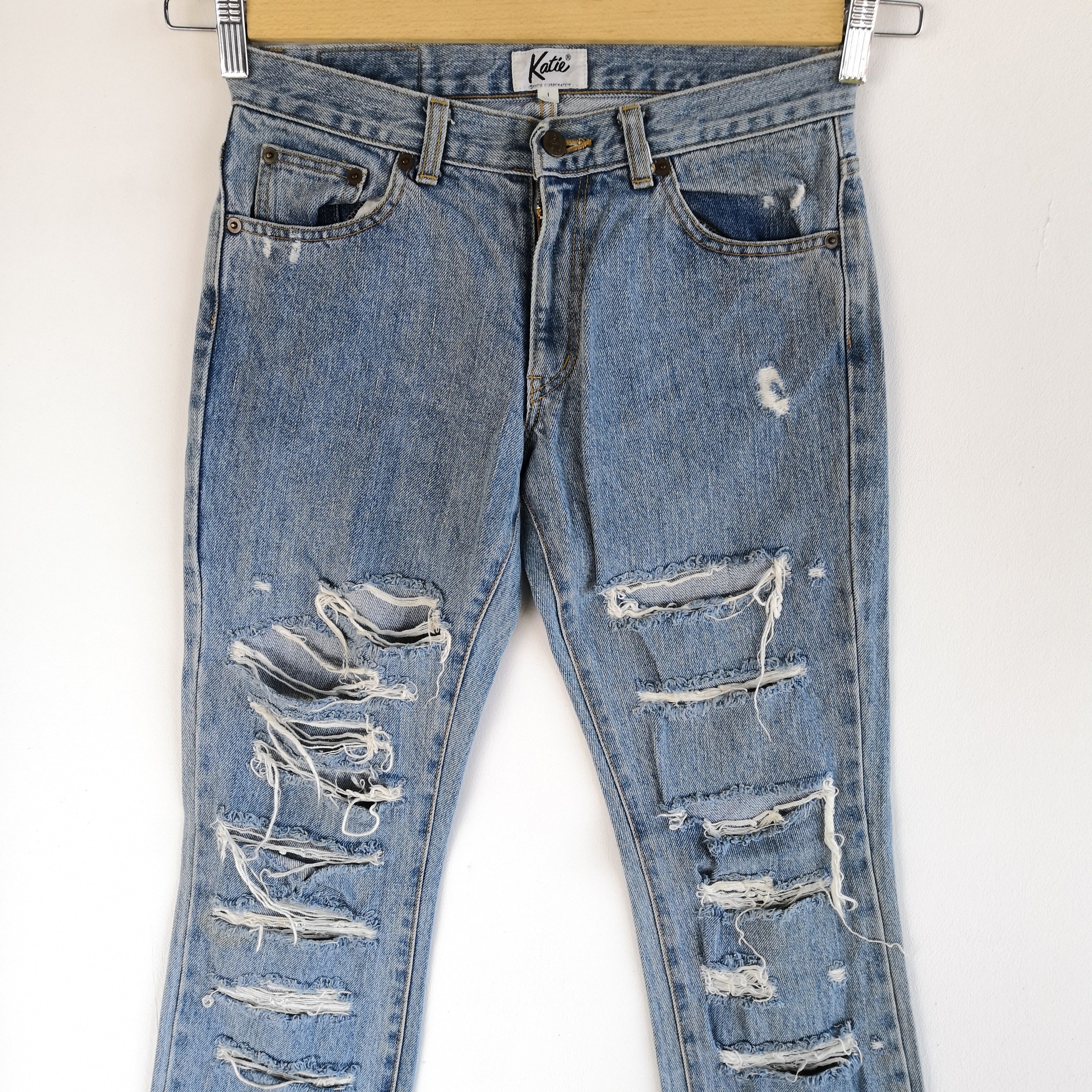 Japanese Brand Distressed Katie Jeans Flared Denim Boot Cut Pants Size 28" / US 6 / IT 42 - 3 Thumbnail