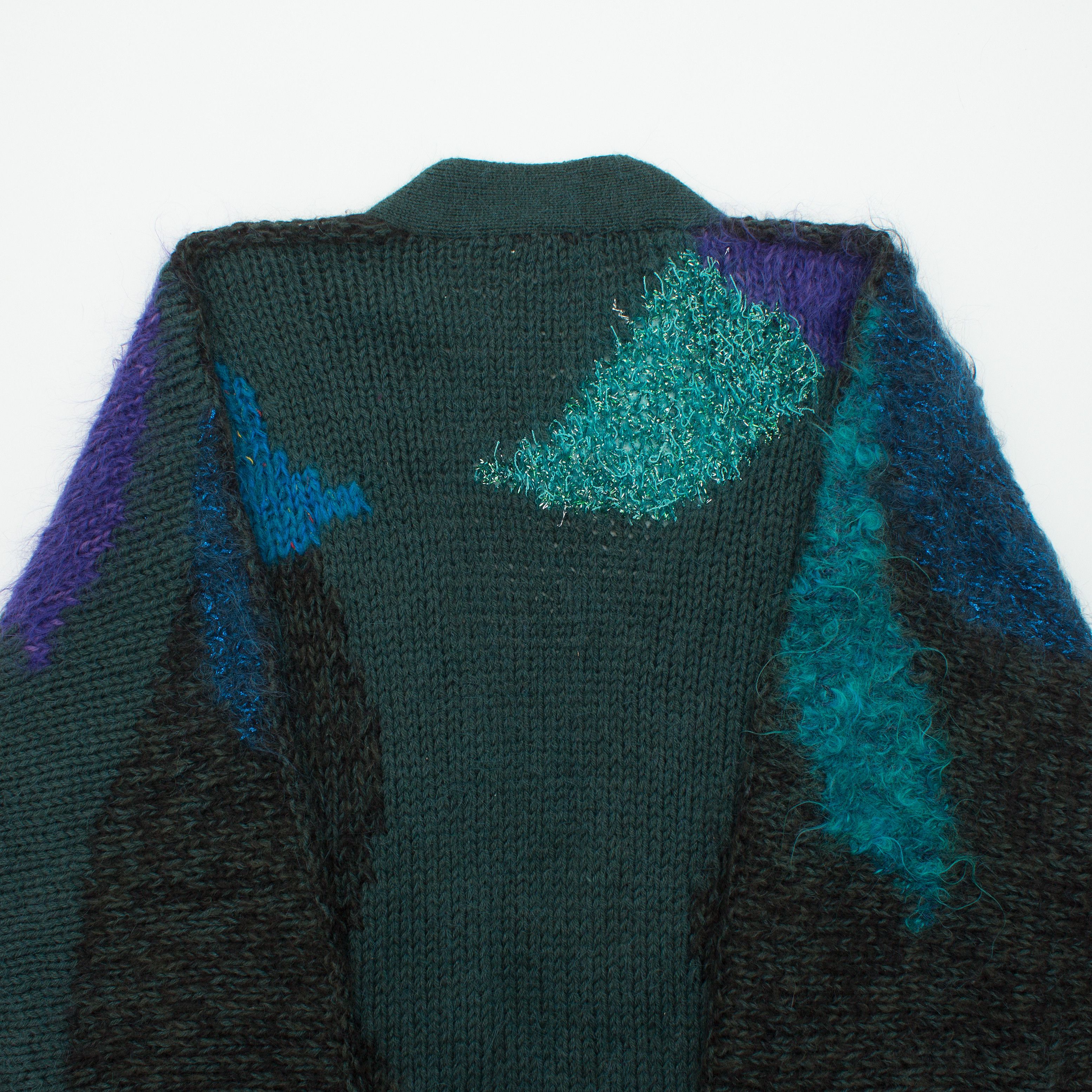 Versace Vintage Handmade Mohair Cardigan Gianni Versace Yarn Tag 80s Size ONE SIZE - 13 Thumbnail