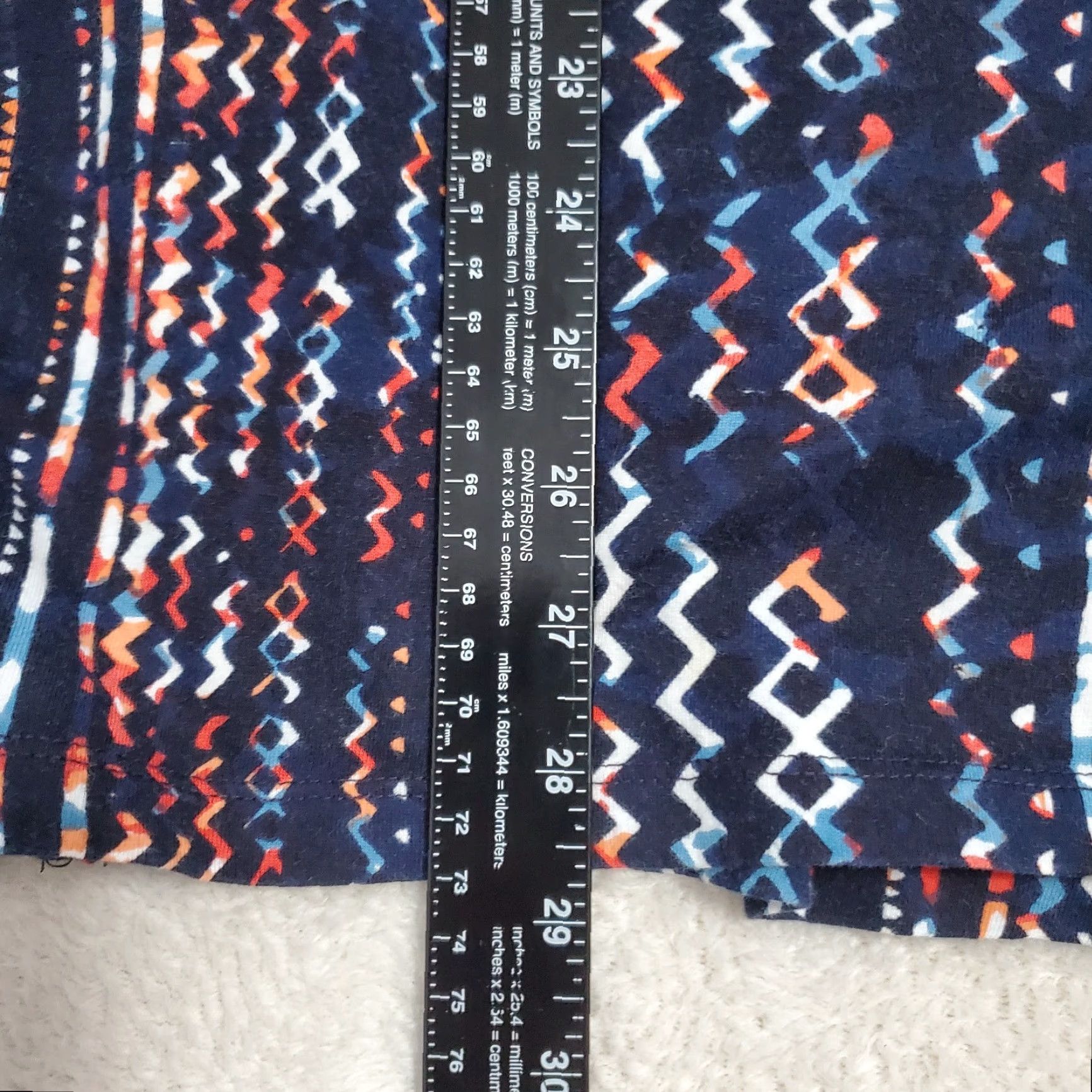 Vintage Ulla Popken Top Women 4X Blue Print Geometric Round Neck 3/4 Sleeve Tunic Boho Size XXL / US 16-18 / IT 52-54 - 6 Thumbnail