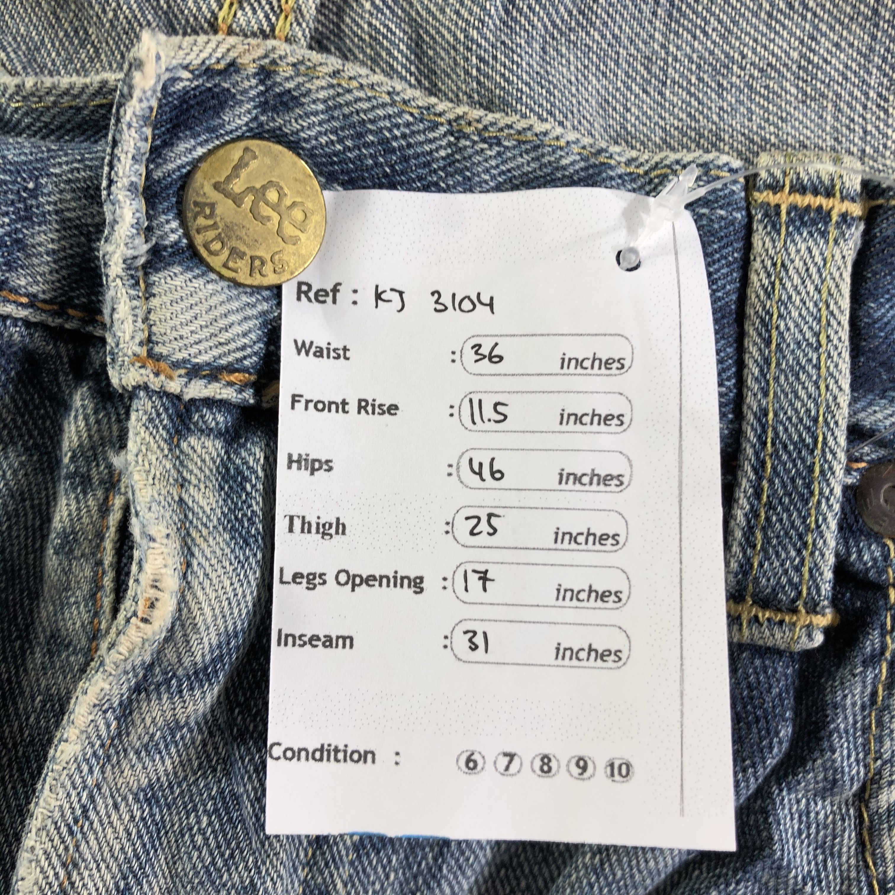 Lee Vintage Lee Rider Jeans Ripped Denim KJ3104 Size US 36 / EU 52 - 12 Thumbnail