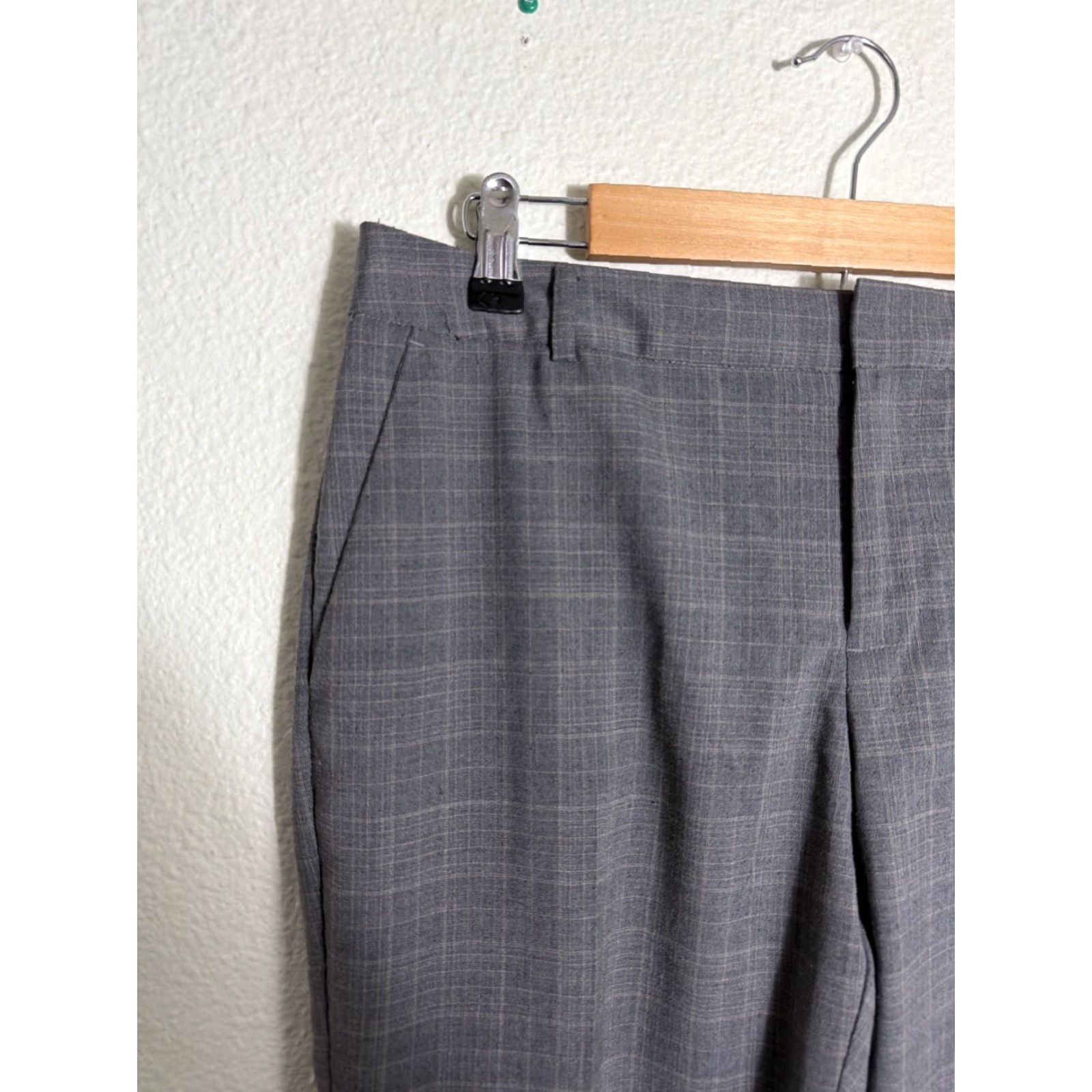 Banana Republic Banana Republic Pants Women 8S Martin-Fit Gray Plaid Cotton Knit Wool Blend Dress Pants Victoria? Size 30" / US 8 / IT 44 - 4 Thumbnail