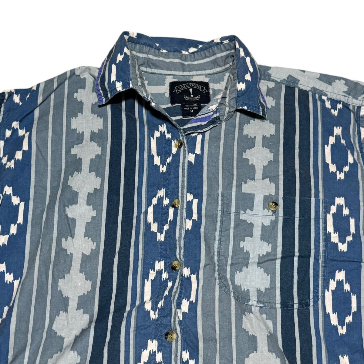 Vintage Vintage 90s Solutions Aztec Western Blue Shirt Adult M Size US M / EU 48-50 / 2 - 2 Thumbnail