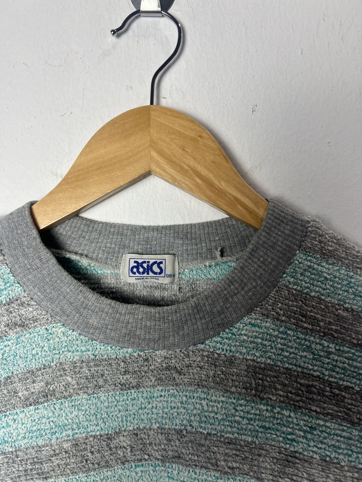 Japanese Brand Vintage Asics Crewneck Striped Japan Made Sweatshirt Size US L / EU 52-54 / 3 - 6 Thumbnail