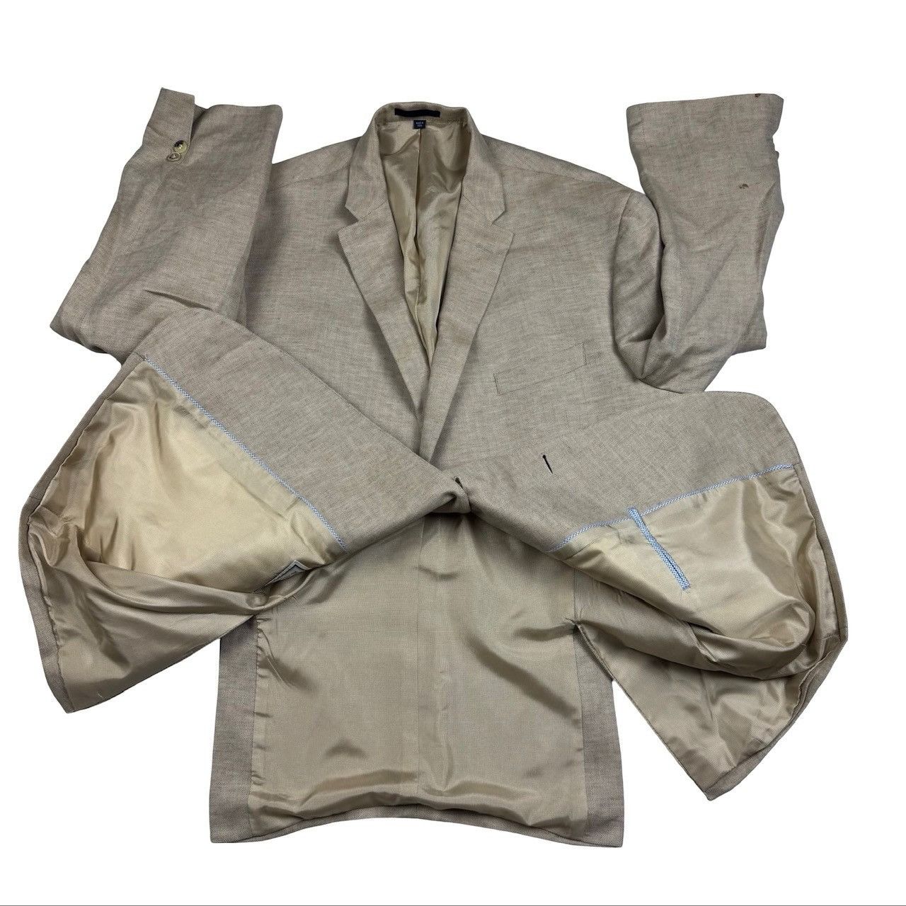 Jos. A. Bank Jos A. Bank 1905 Men's Linen Blend Blazer Jacket Beige Herri Size 46R - 3 Thumbnail