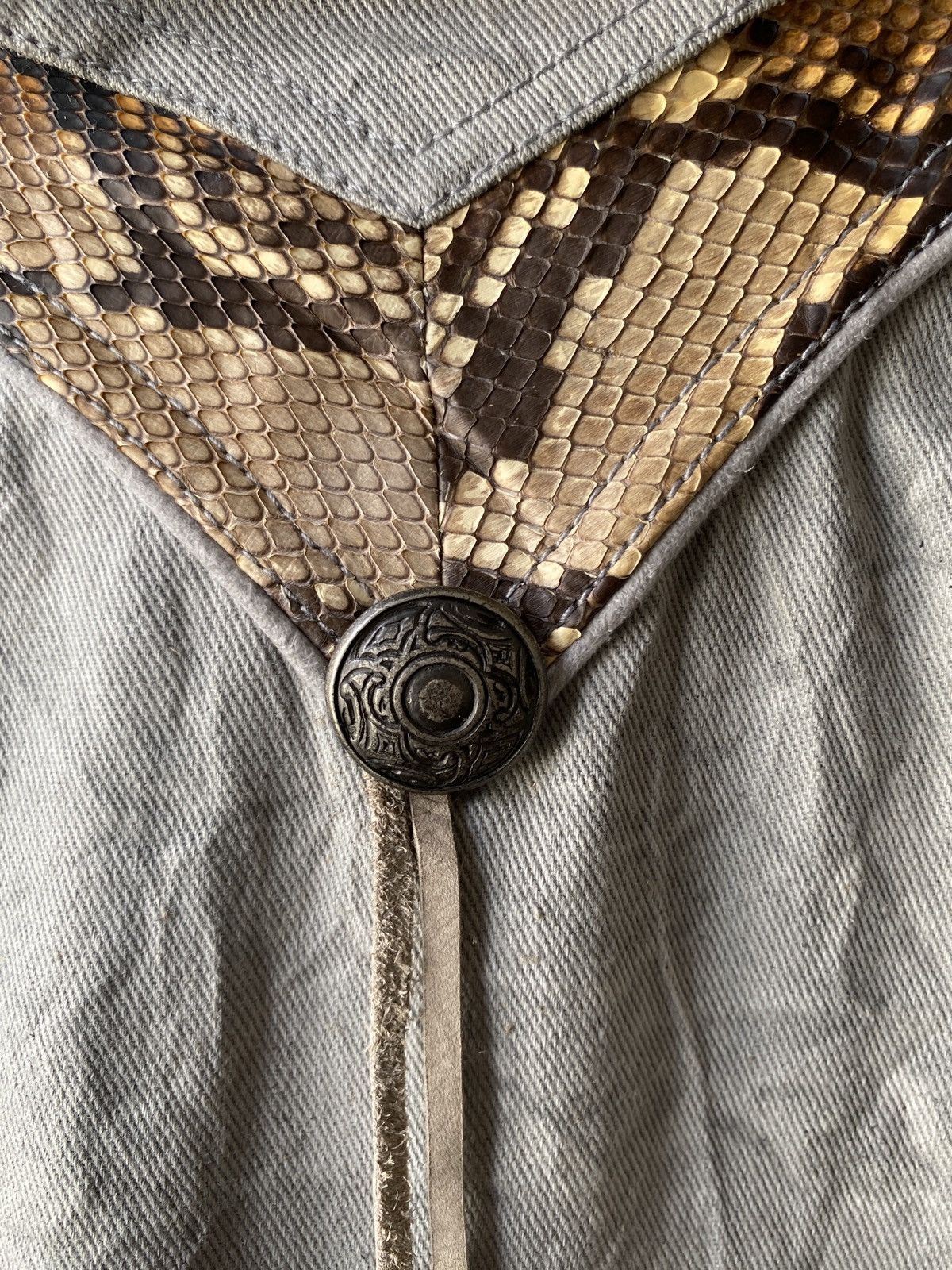 5351 POUR LES HOMMES × Japanese Brand × Tornado Mart 1990s - Vintage 5351 Pour Les Hommes Snake Skin Dyed Jacket Size US M / EU 48-50 / 2 - 14 Thumbnail