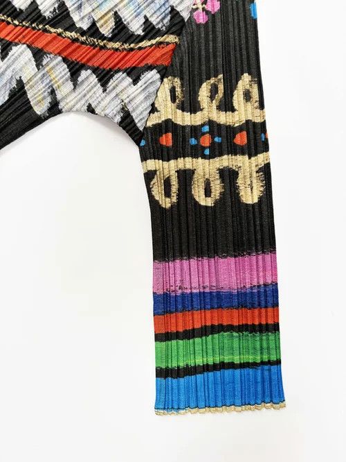 Pleats Please Issey Miyake o1tko10526 Firework Tribal Print Pleated Top in Multicolor Size L / US 10 / IT 46 - 3 Thumbnail