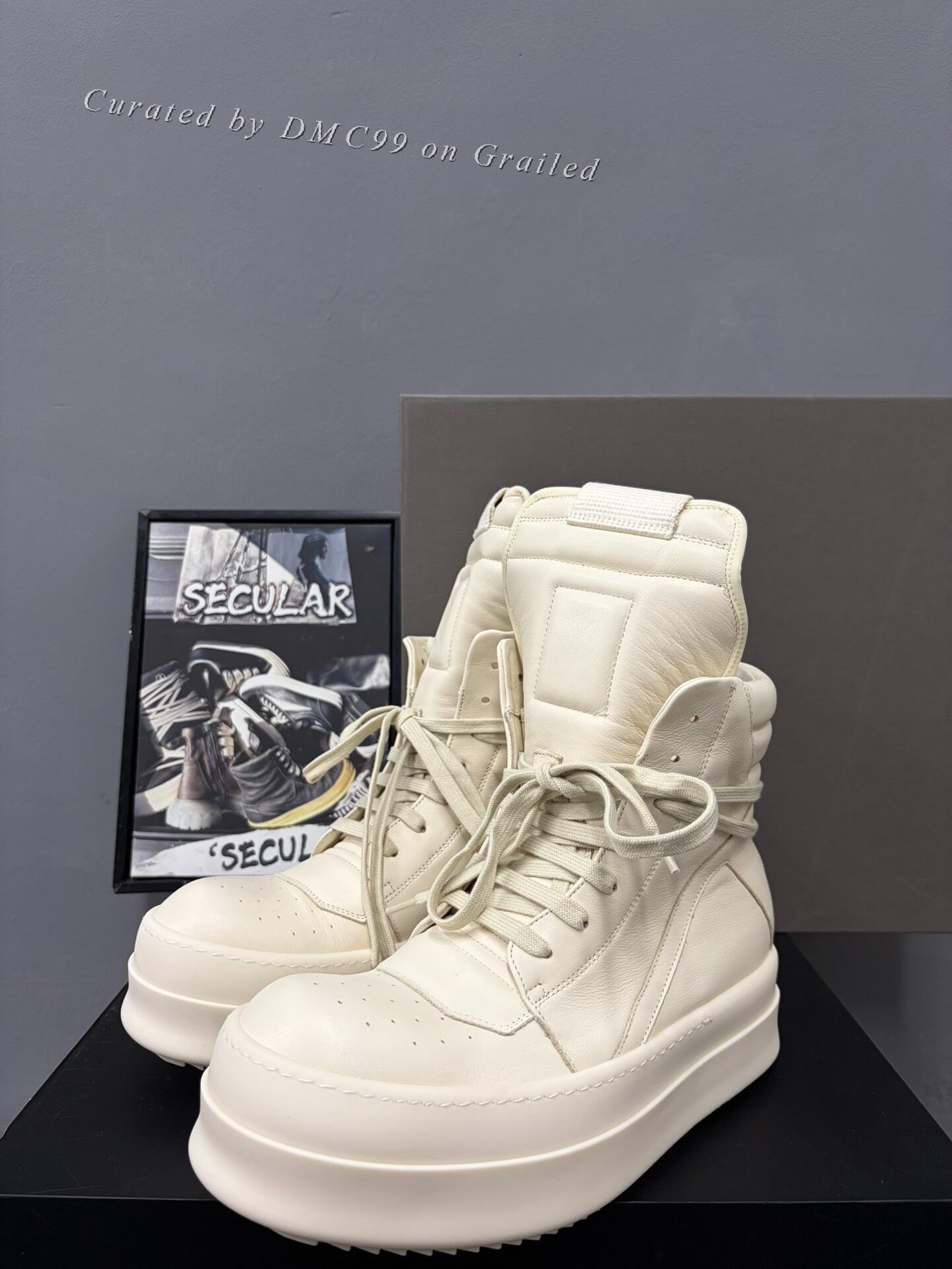 Rick Owens Rick Owens Geobasket Chalk White/Blue Sole Size 40