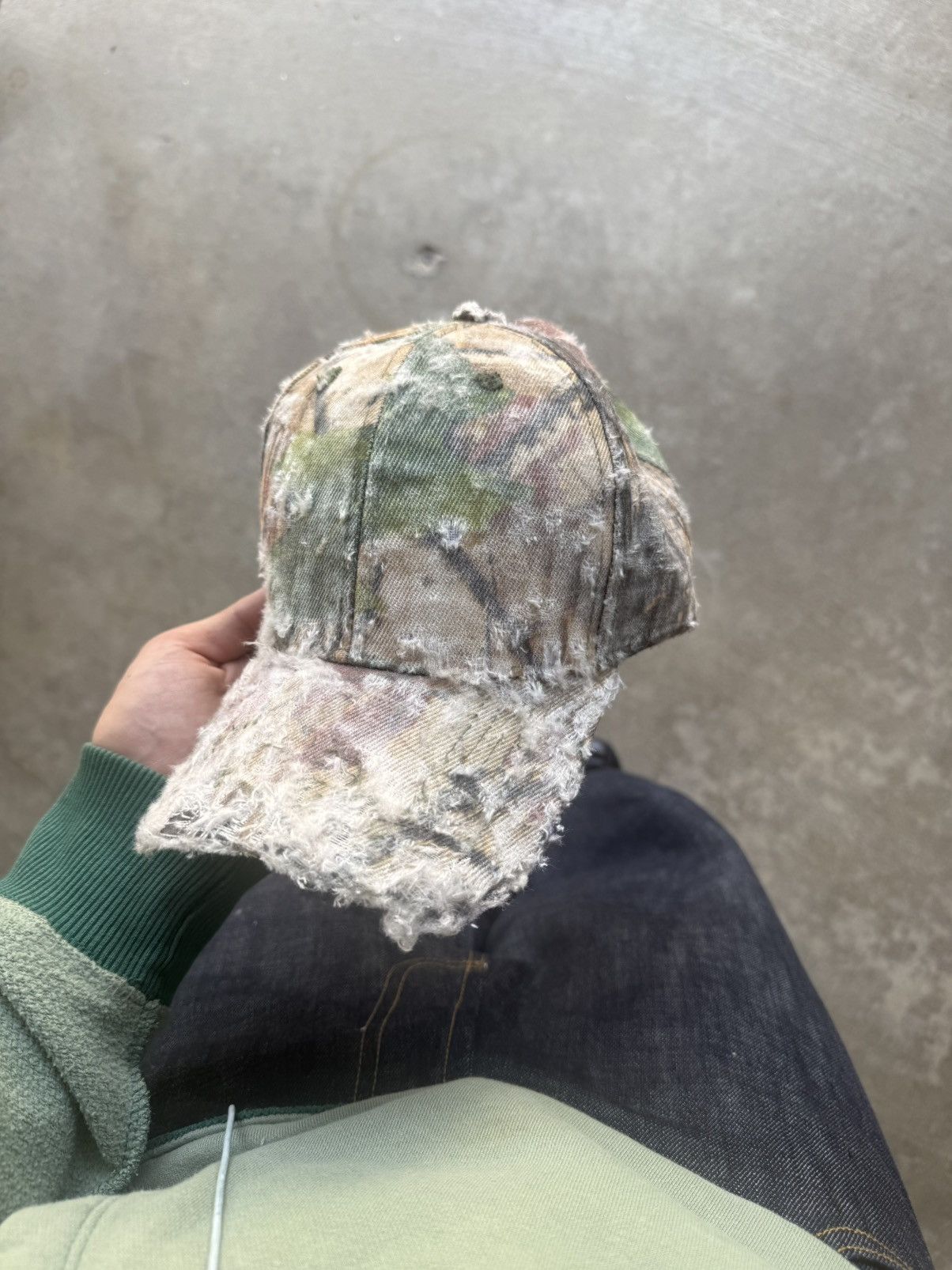 Vintage Vintage Camo Distressed Hat Size ONE SIZE - 1 Thumbnail