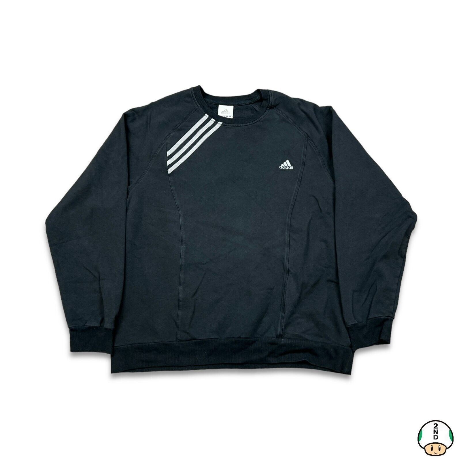 Adidas × Vintage Adidas Sweatshirt XL Striped Spell Out Crewneck Sweatshirt Size US XL / EU 56 / 4 - 1 Thumbnail