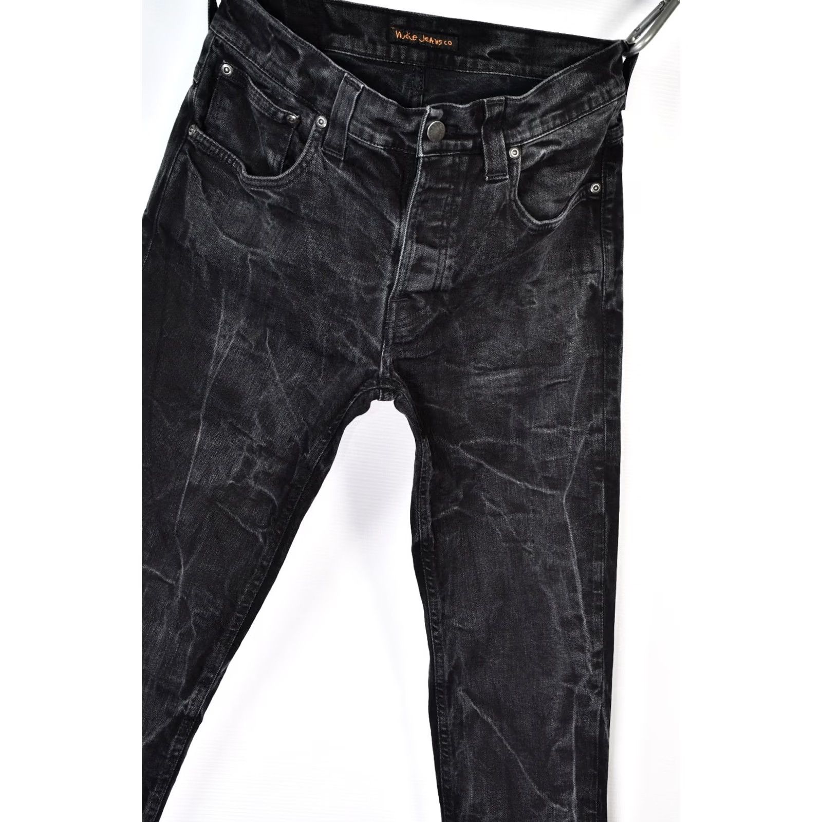 Nudie Jeans Nudie Jeans Grim Tim Black Ring Skinny Jeans W34/L32 Mens Regular Slim appx 34x32 Dark Denim 99%OrgCotton 1%Elastane Vintage No Size US 34 / EU 50 - 3 Thumbnail