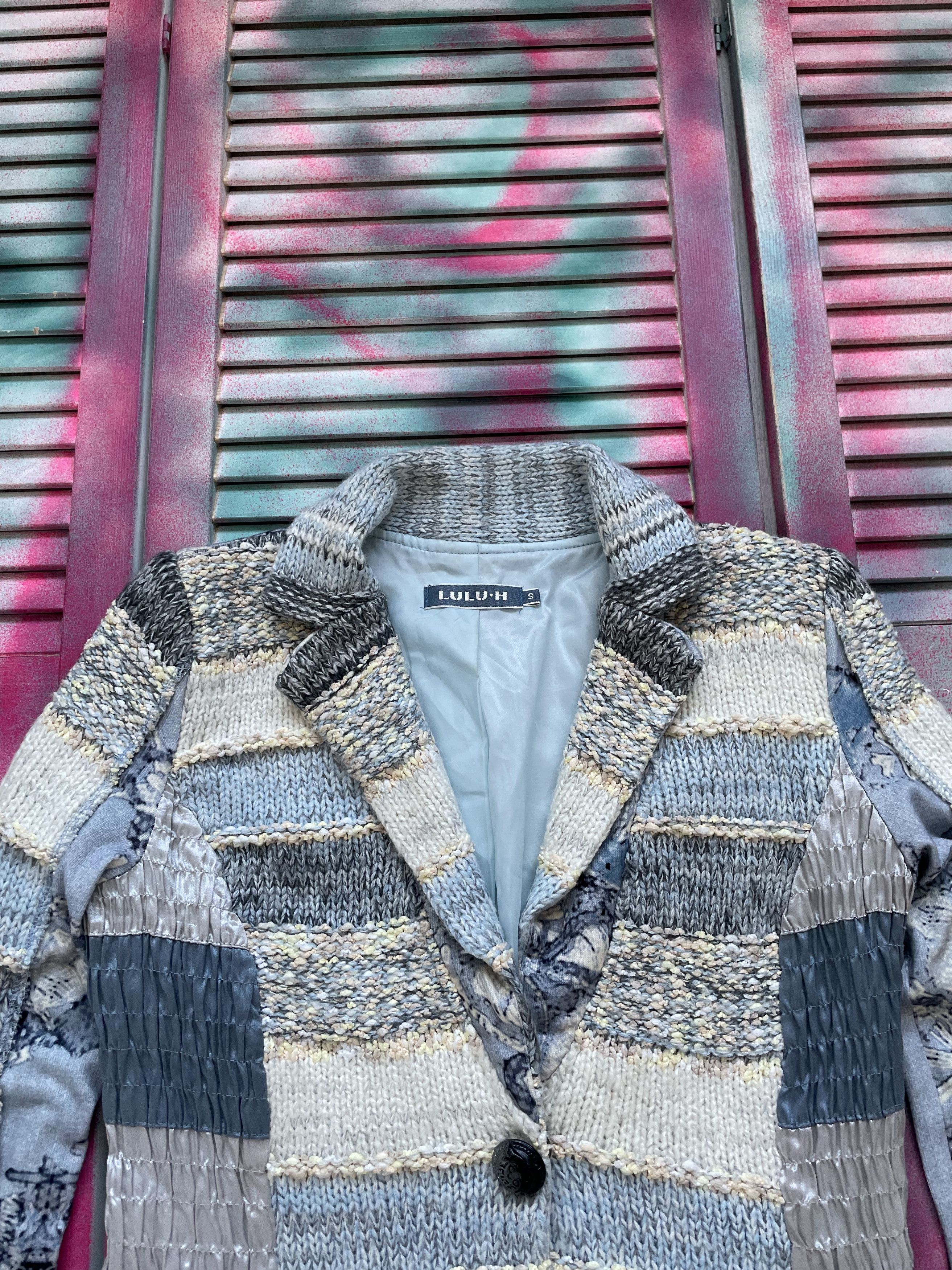 If Six Was Nine Vintage 90s Old Futurism Knit Blazer Jacket Size S / US 4 / IT 40 - 2 Thumbnail