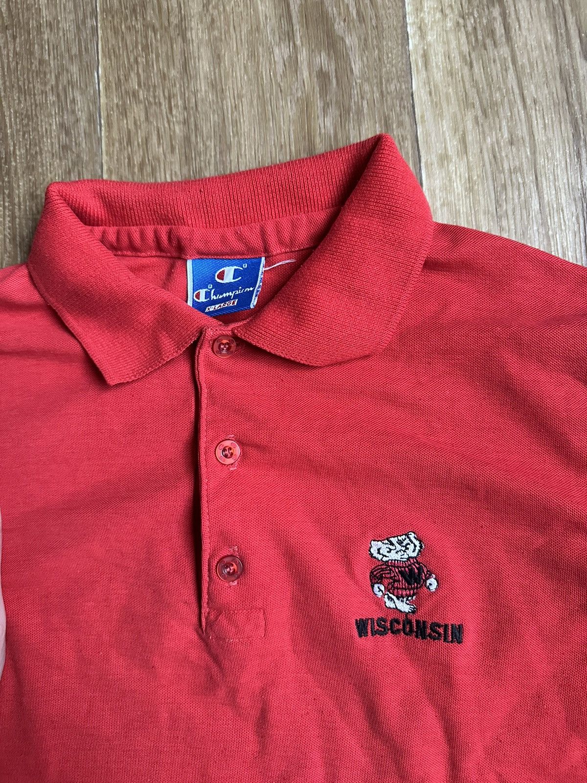 Champion × Vintage Champion Wisconsin Badgers Polo Shirt Size US XL / EU 56 / 4 - 2 Thumbnail