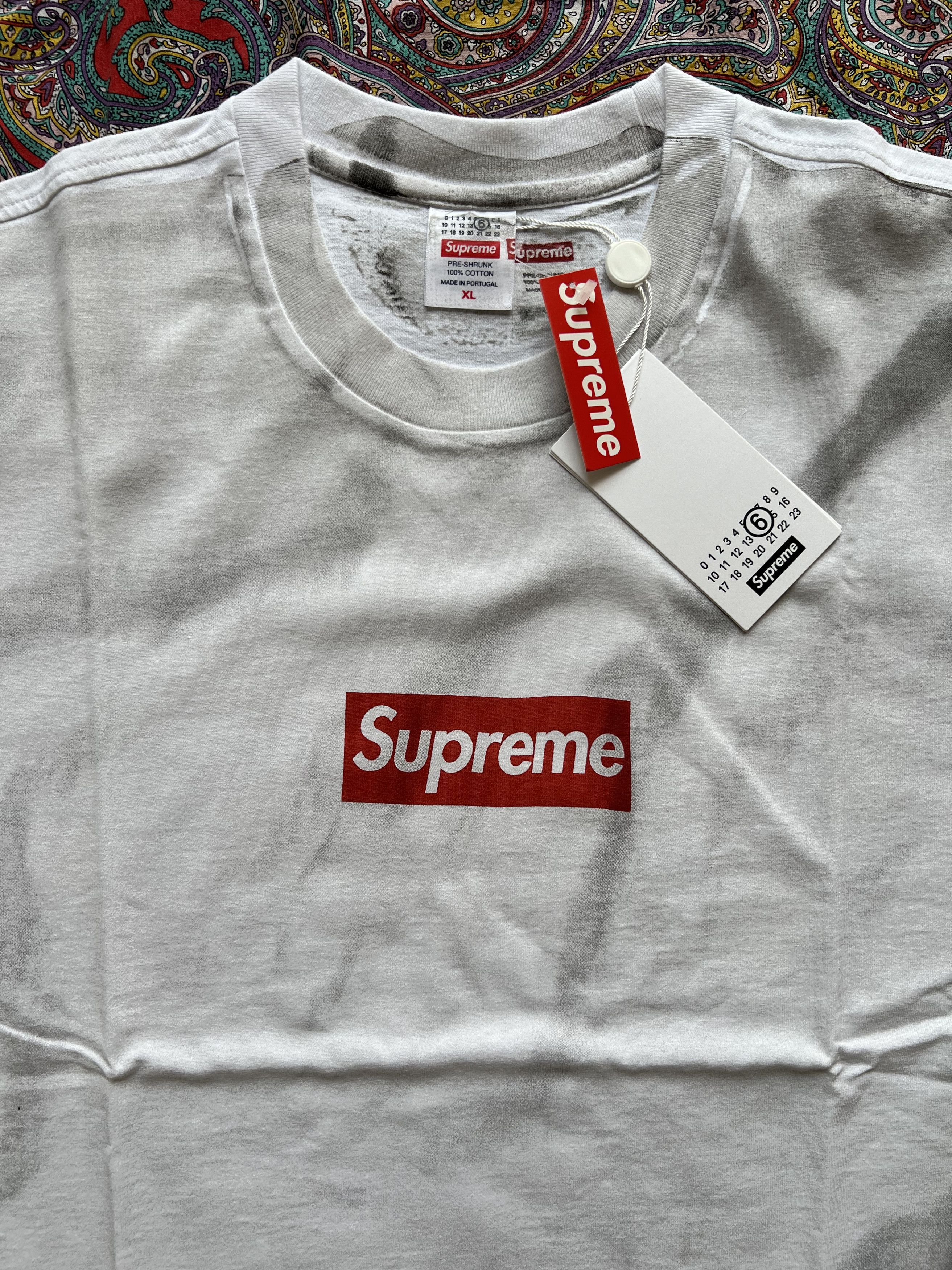 トップス Supreme MM6 Maison Margiela Box Logo Tee Supreme x MM6 Maison Margiela Box Logo T-shirt | White | FARFETCH