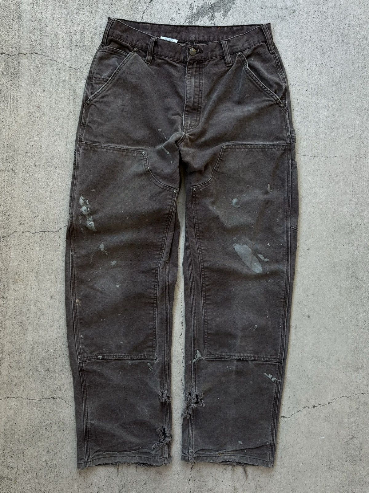 Vintage 90’s Sun Faded Brown Carhartt Double Knee Pants 32