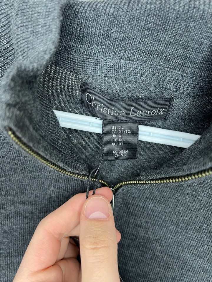Christian Lacroix Christian Lacroix Extrafine Merino Wool 1/4 Zip Sweater Size US XL / EU 56 / 4 - 3 Thumbnail