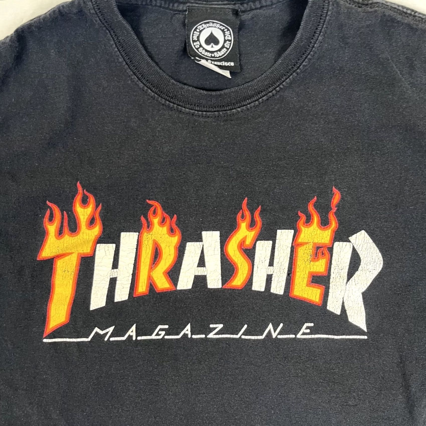 Thrasher VINTAGE Thrasher T-Shirt Black Small Cotton Logo Crew Neck Short Sleeve Men 90s Grunge Y2K Size US S / EU 44-46 / 1 - 2 Thumbnail