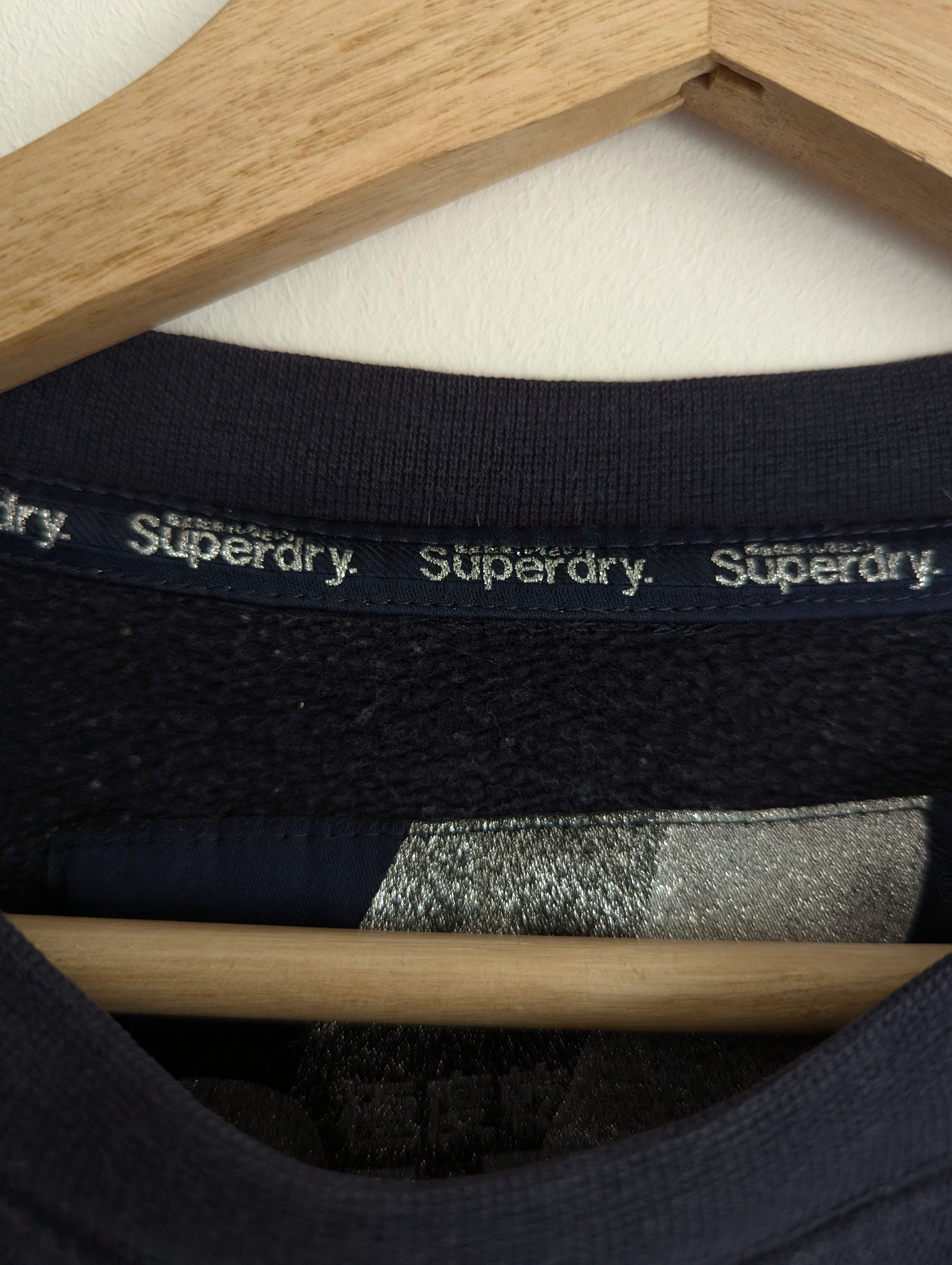 Superdry Superdry Cropped Logo Sweatshirt Navy Y2K 2000s Size L / US 10 / IT 46 - 5 Thumbnail