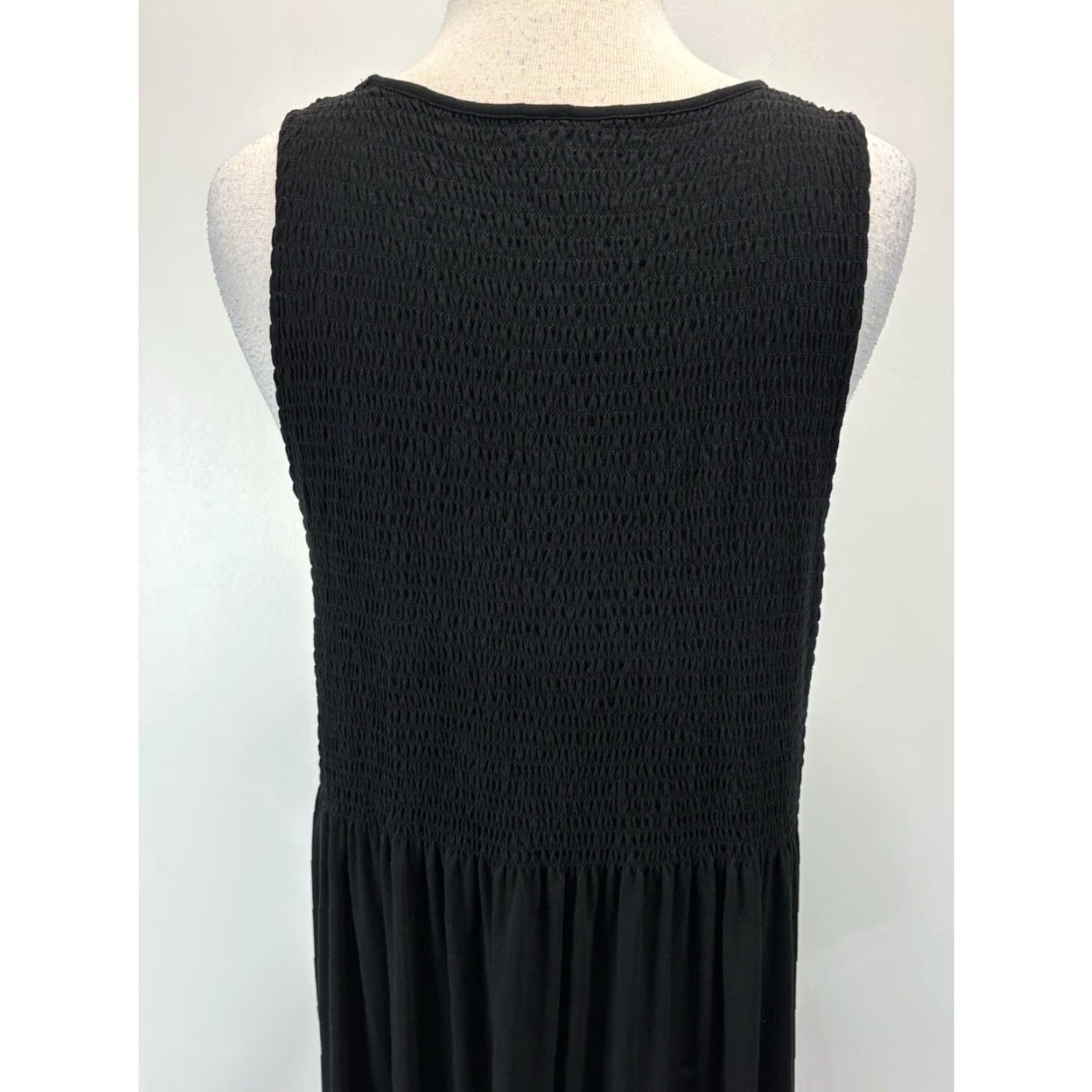 VINTAGE J. Jill Maxi Dress Sleeveless L Women Black Boho Summer Casual  Modern