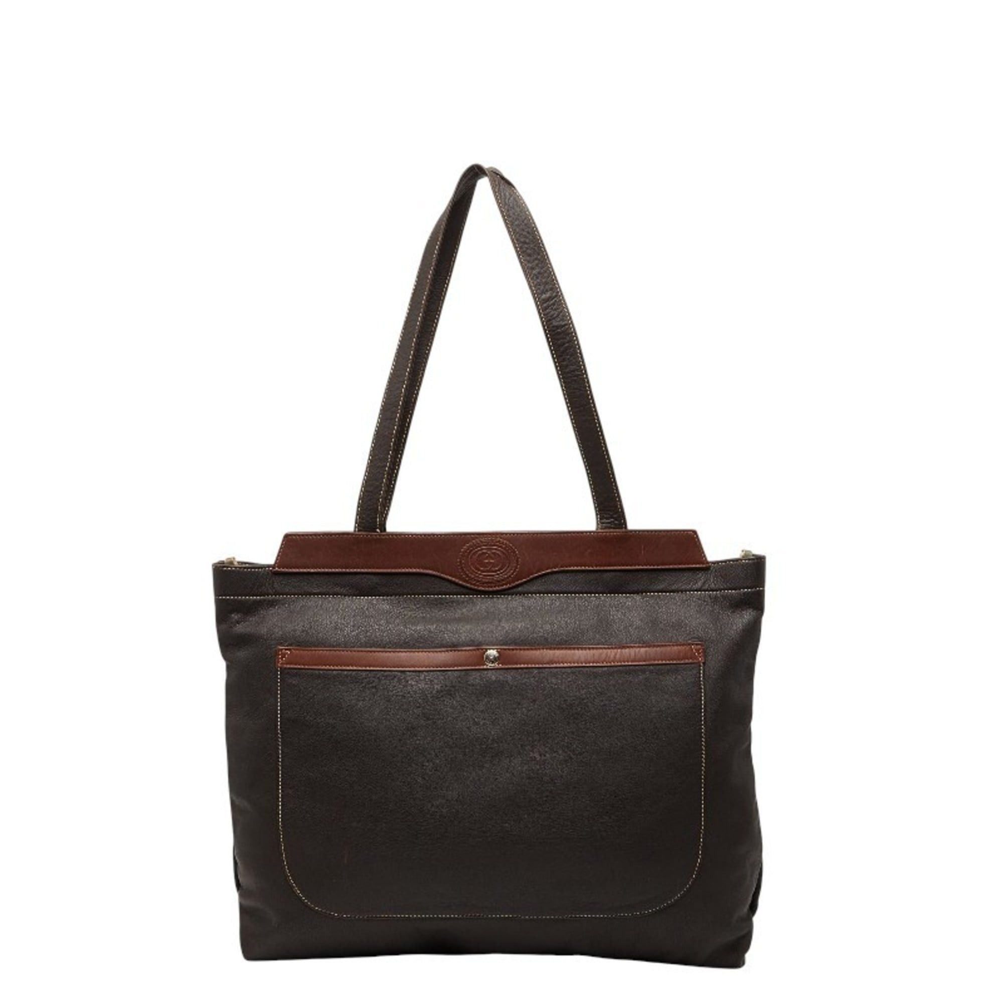 Gucci Gucci Interlocking G Tote Bag Shoulder Brown Leather Women's GUCCI Size ONE SIZE - 1 Thumbnail