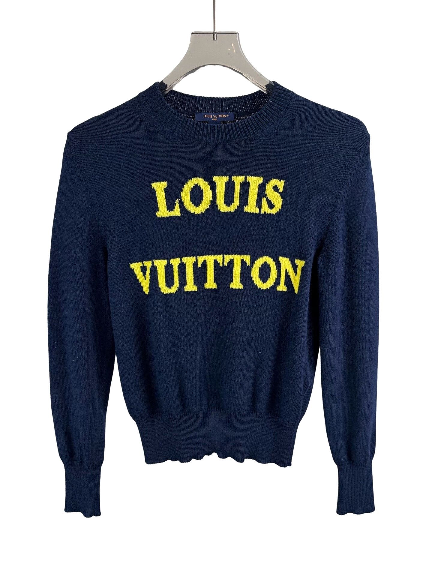Louis Vuitton Louis Vuitton Yellow Logo Knit Sweater Size S Size S / US 4 / IT 40 - 1 Thumbnail