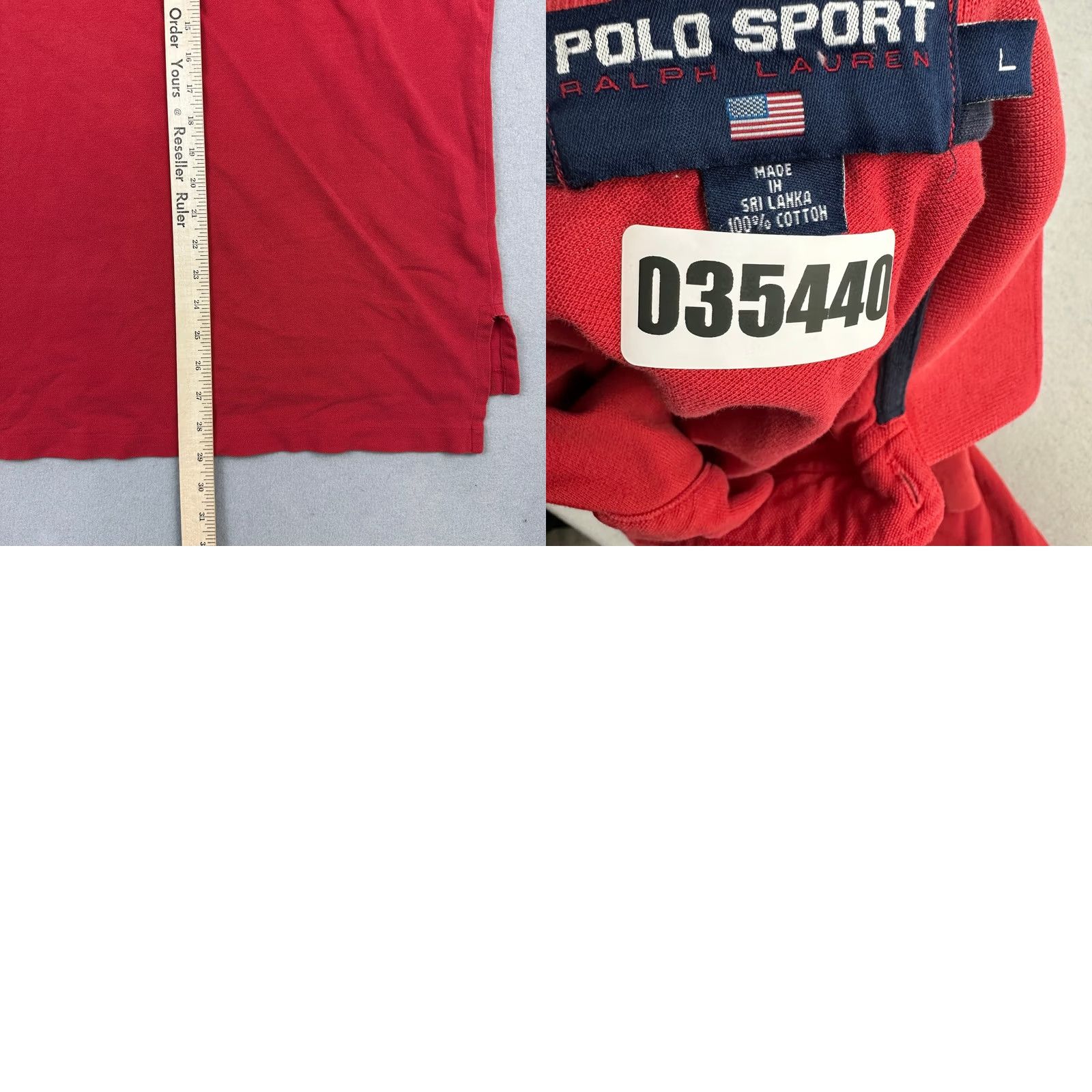 Vintage VINTAGE Polo Sport Shirt Men L Red Solid Pique Knit Flag Pocket 90s L * Size US L / EU 52-54 / 3 - 8 Thumbnail