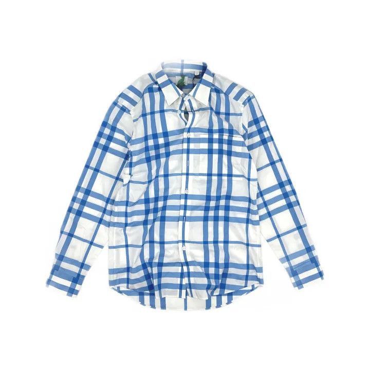 Burberry Burberry Burberry Blue Check Long Sleeve Shirt-2507 Size US S / EU 44-46 / 1 - 2 Thumbnail