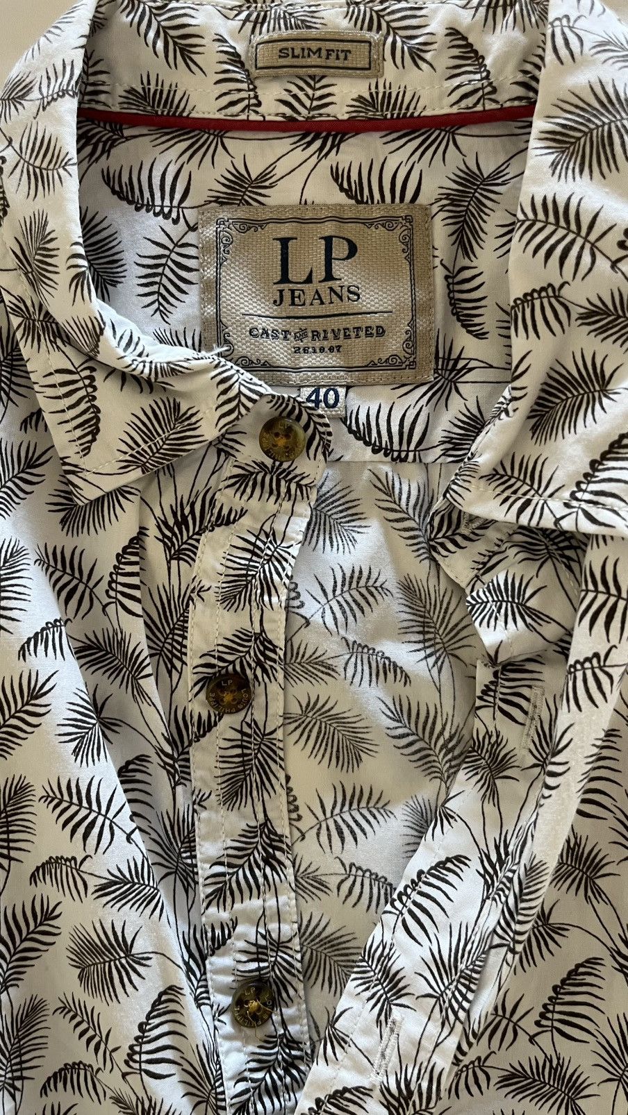 Louis Philippe Louis Philippe - Leaf Print Casual Button-Up Shirt Size US S / EU 44-46 / 1 - 3 Thumbnail