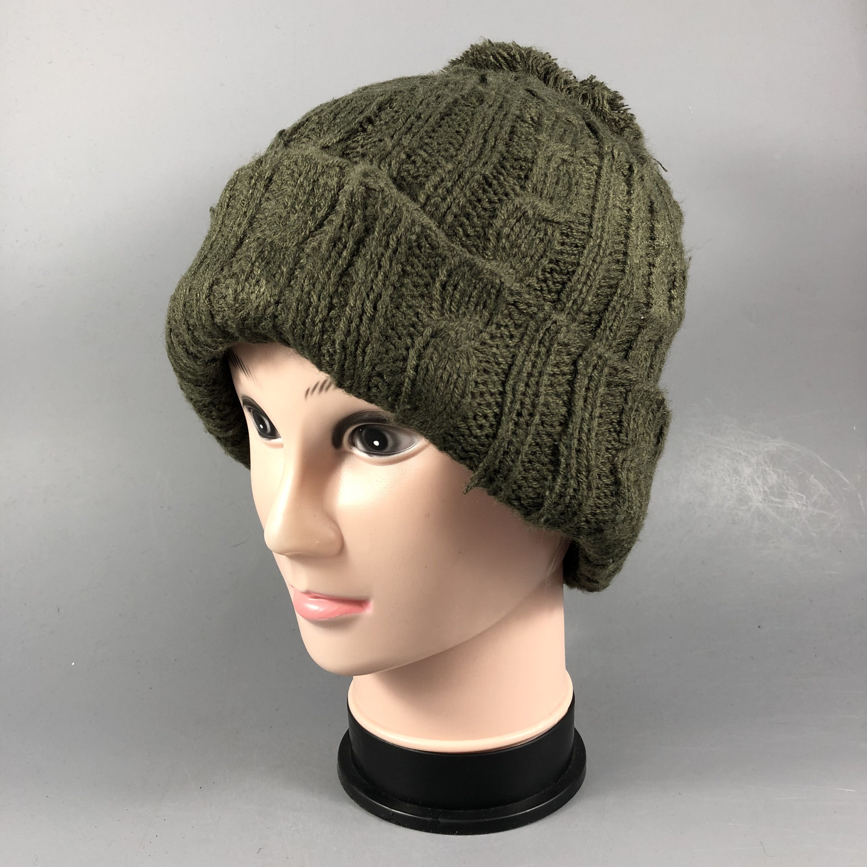 Japanese Brand Crochet Green Beanie Size ONE SIZE - 2 Thumbnail