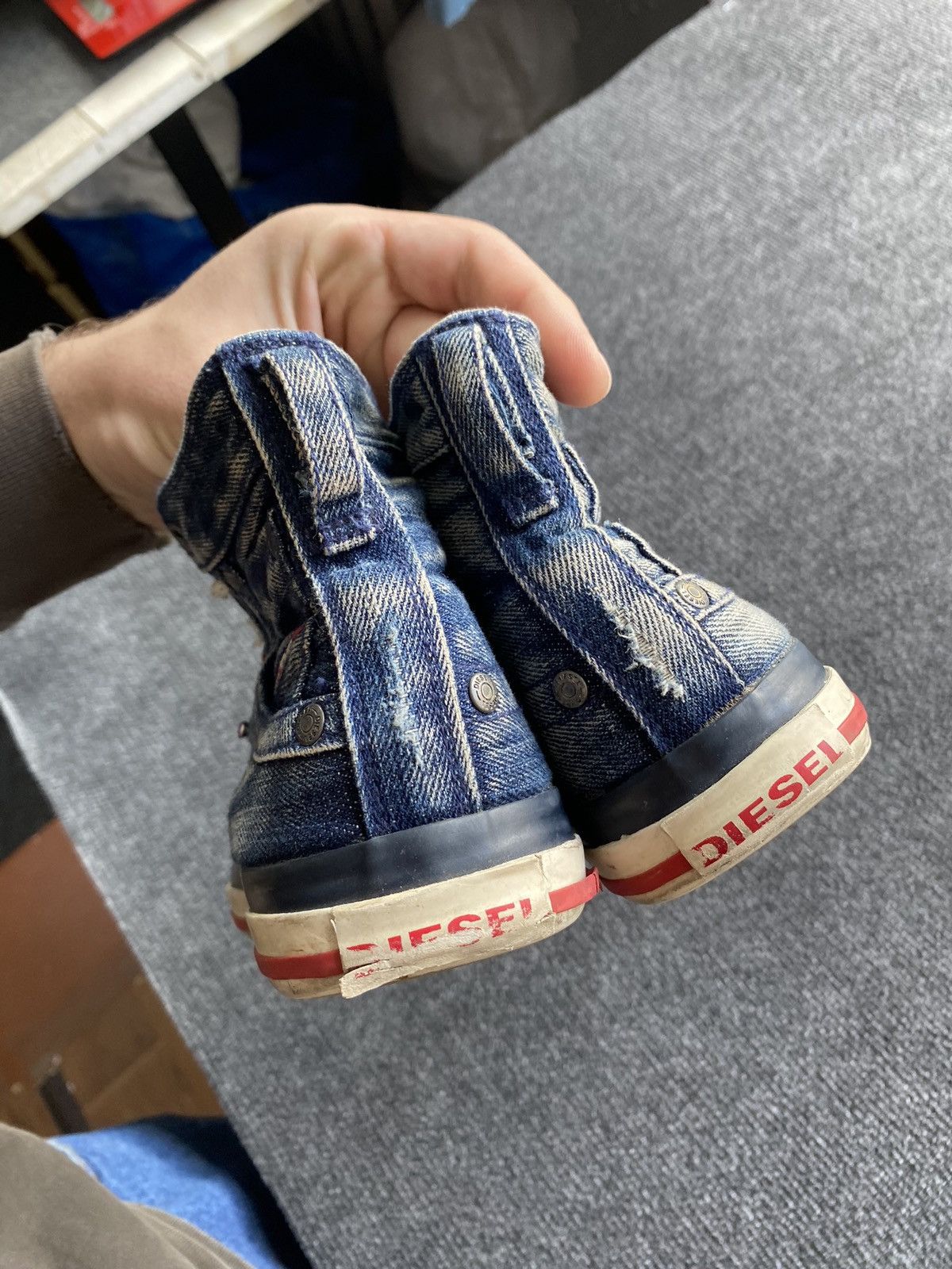 Diesel 🔥Diesel Opium Punk Denim sneakers 7.5 rare alt goth emo Size US 7.5 / IT 37.5 - 4 Thumbnail
