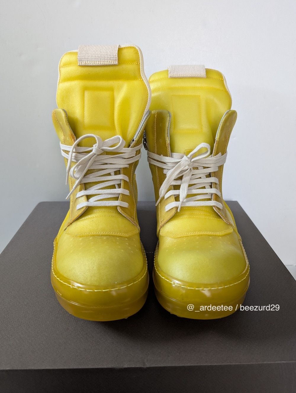 Rick Owens *NEW* APPARITION SEMI-TRANSPARENT LEATHER GEOBASKET SNEAKERS Size US 9 / EU 42 - 8 Thumbnail
