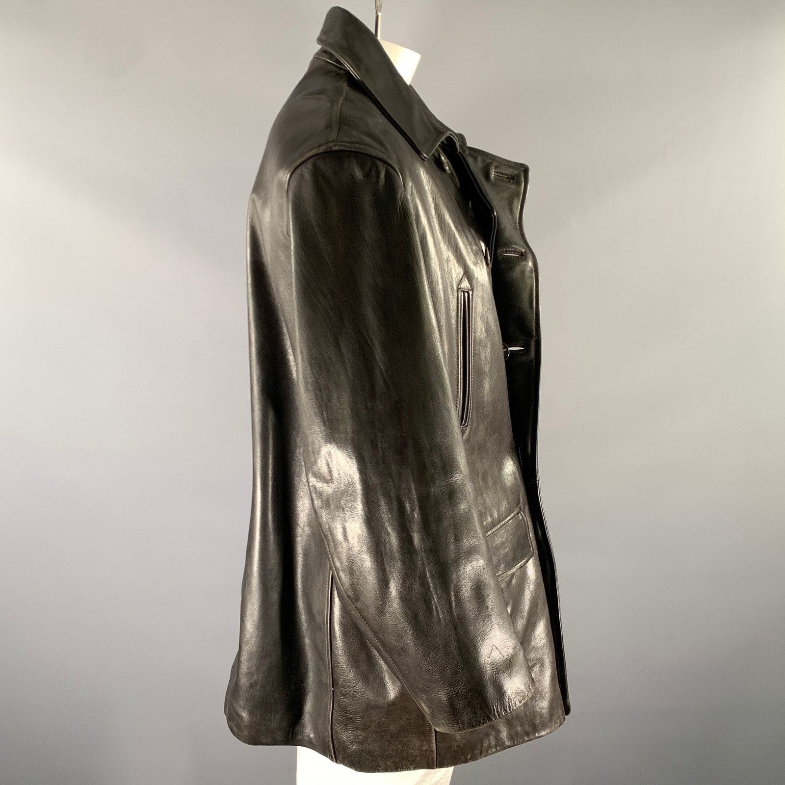 Other HARVEY LOGAN Size XXL Black Leather Double Breasted Coat Size US XXL / EU 58 / 5 - 3 Thumbnail
