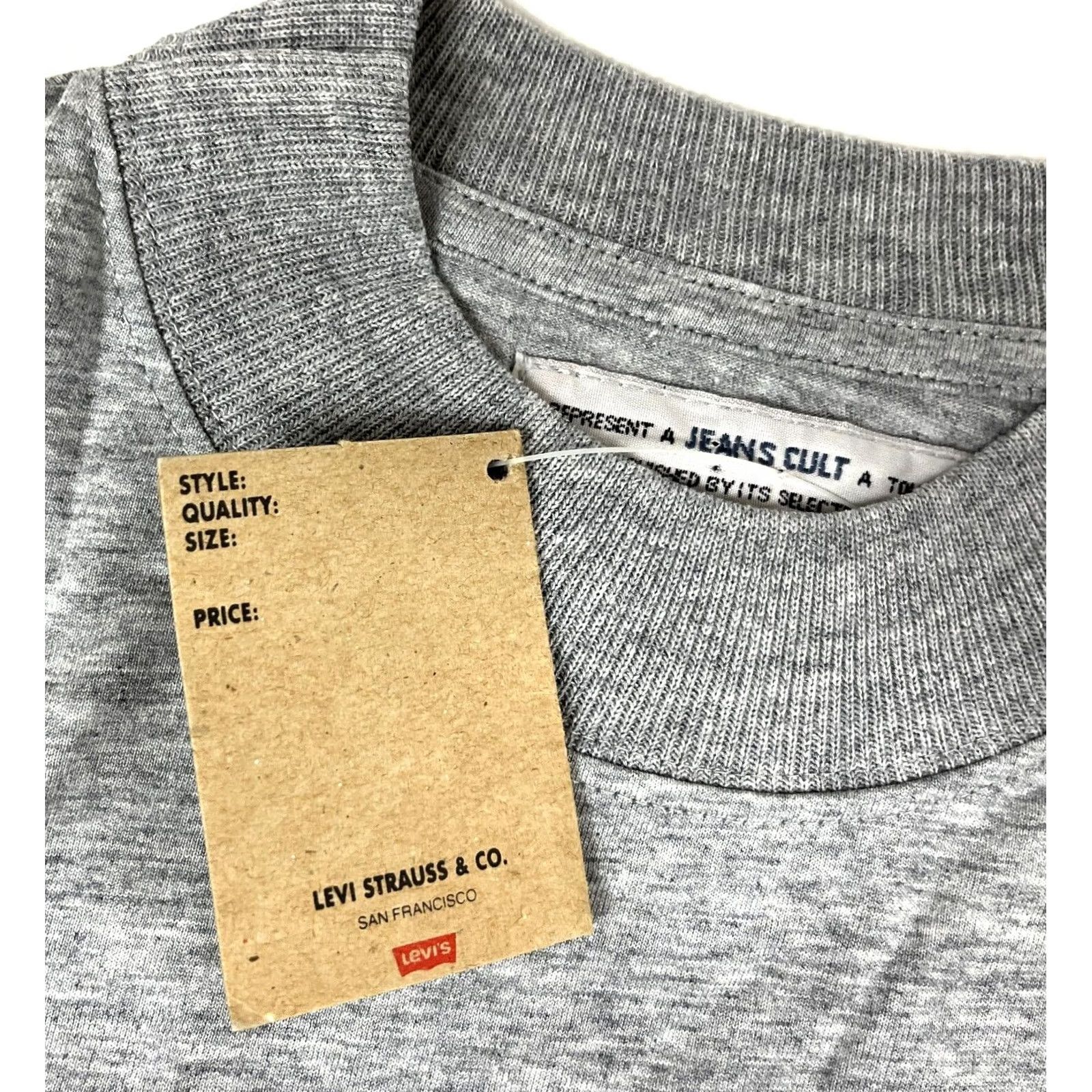 Levi's VINTAGE Levi's 501 Jeans Cult Men's T-Shirt Long Sleeve Sz L Gray 90s Crew Neck NOS Size US L / EU 52-54 / 3 - 7 Thumbnail